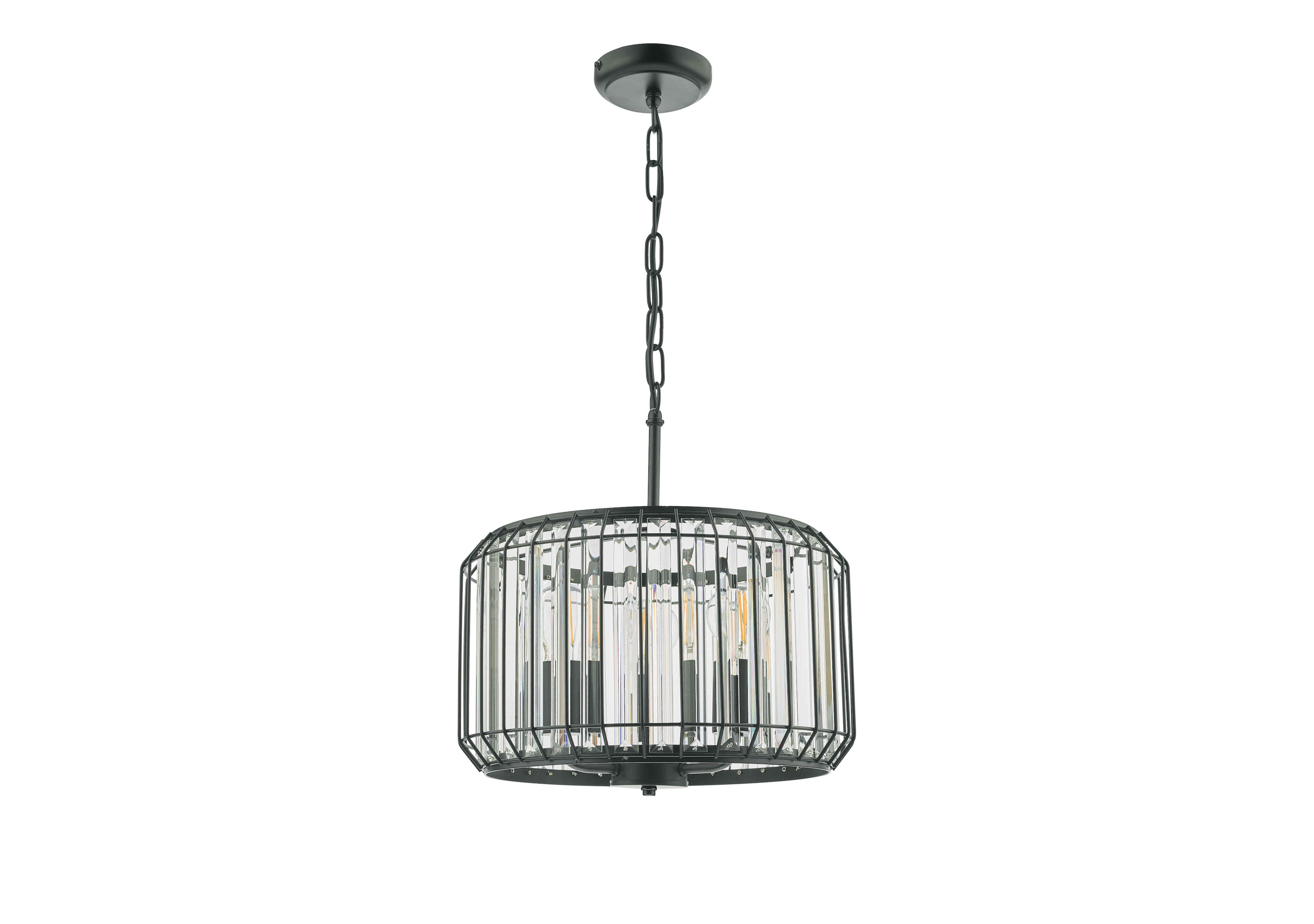 Naeva Satin 3 Light Pendant Satin Black in  on Furniture Village