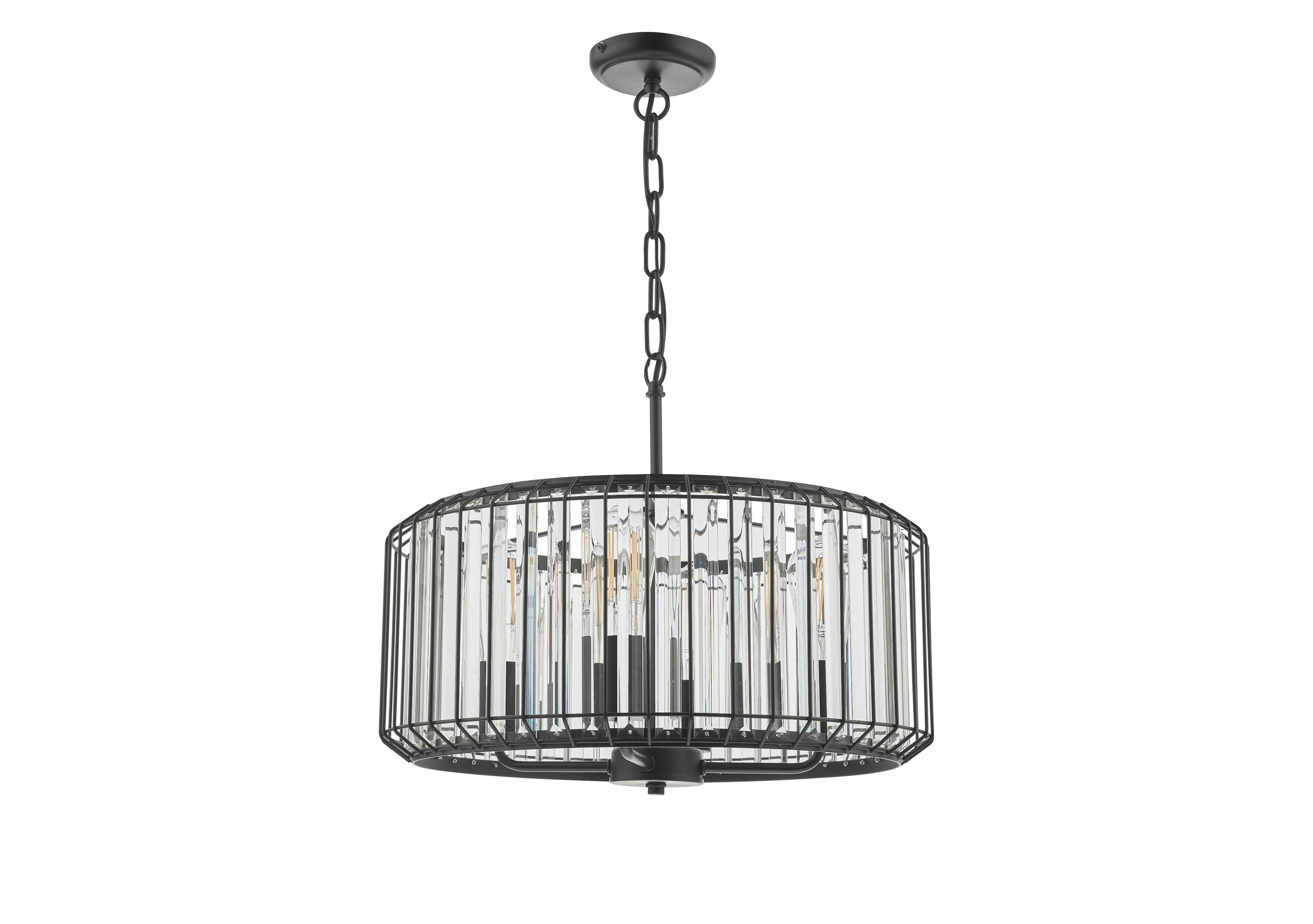 Naeva Satin 4 Light Pendant Satin Black in  on Furniture Village