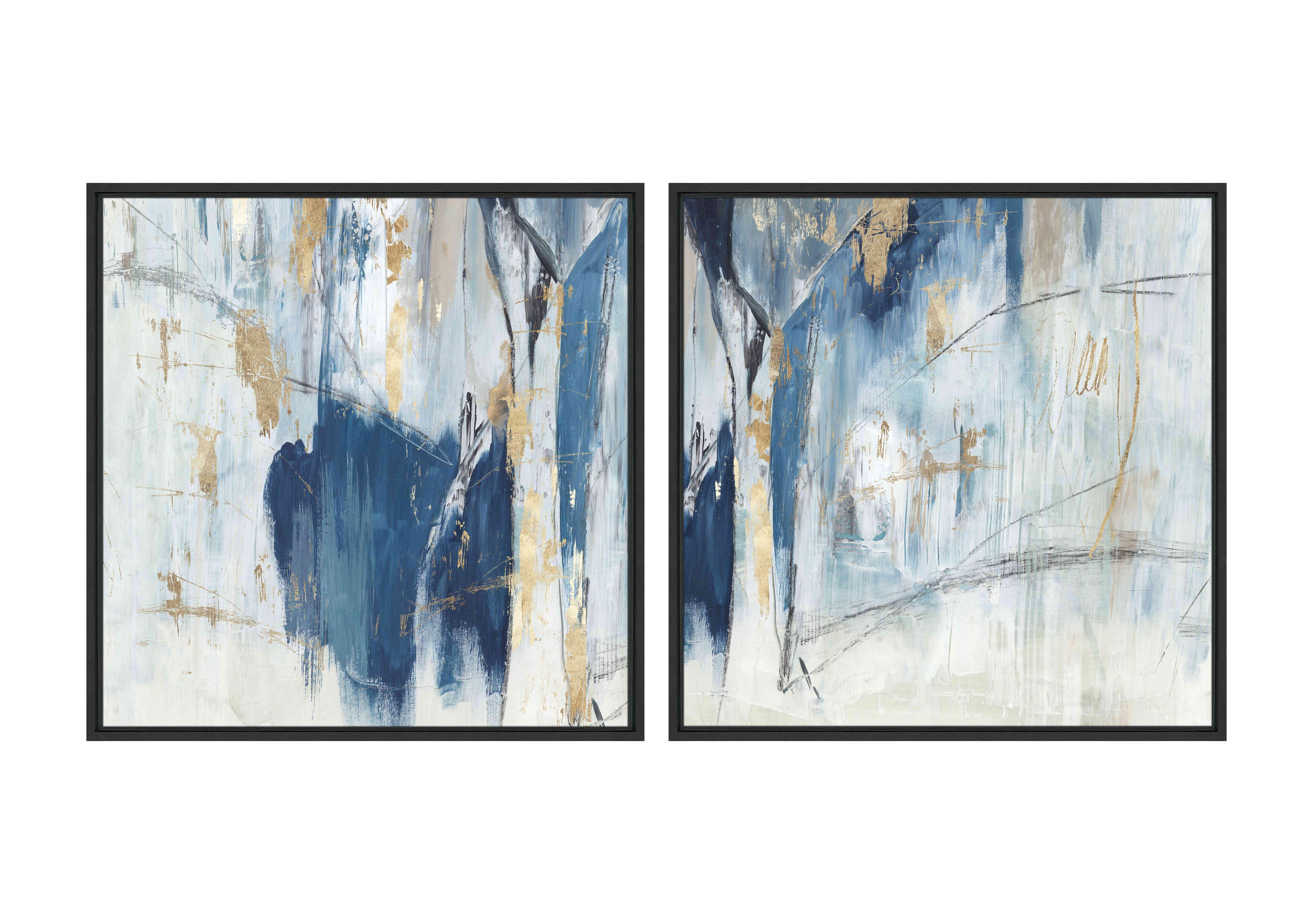 Navy Gold Set of 2 Framed Canvas in  on Furniture Village