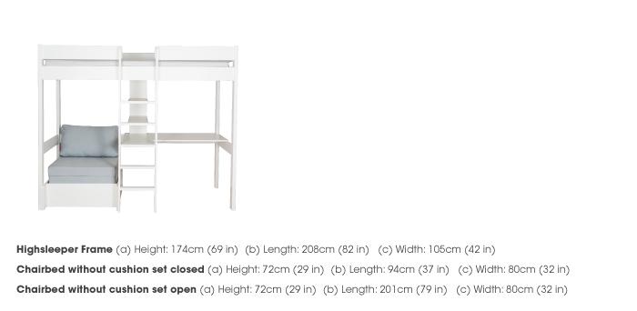 Nexus High-Sleeper with Desk and Chair Bed in  on Furniture Village