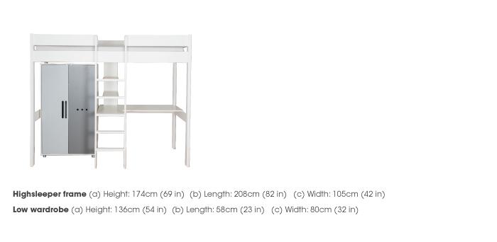Nexus High-Sleeper with Desk and Low Wardrobe in  on Furniture Village