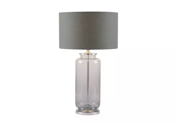 Grey glass shops table lamp