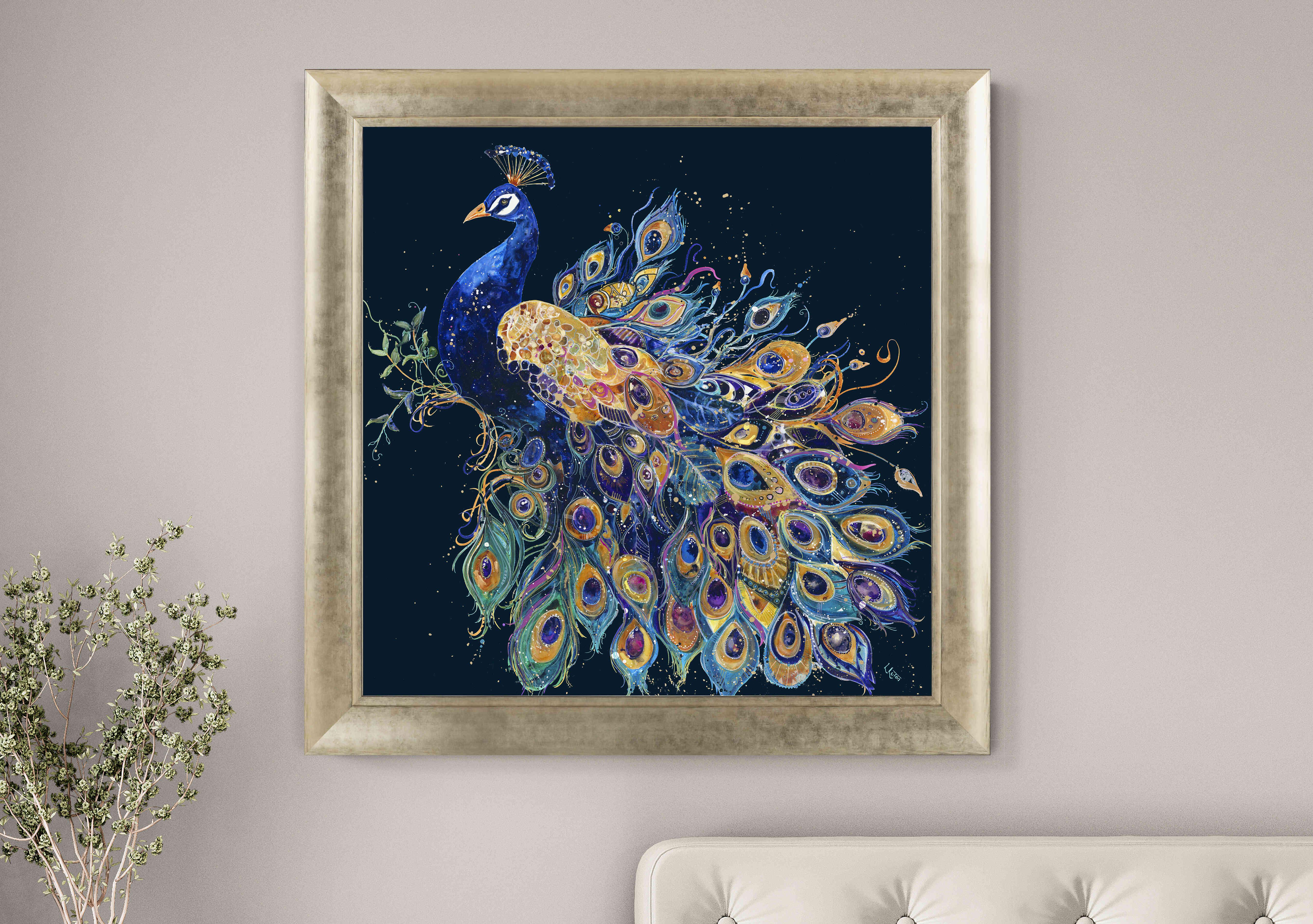 Opulent Peacock Framed Picture in  on Furniture Village
