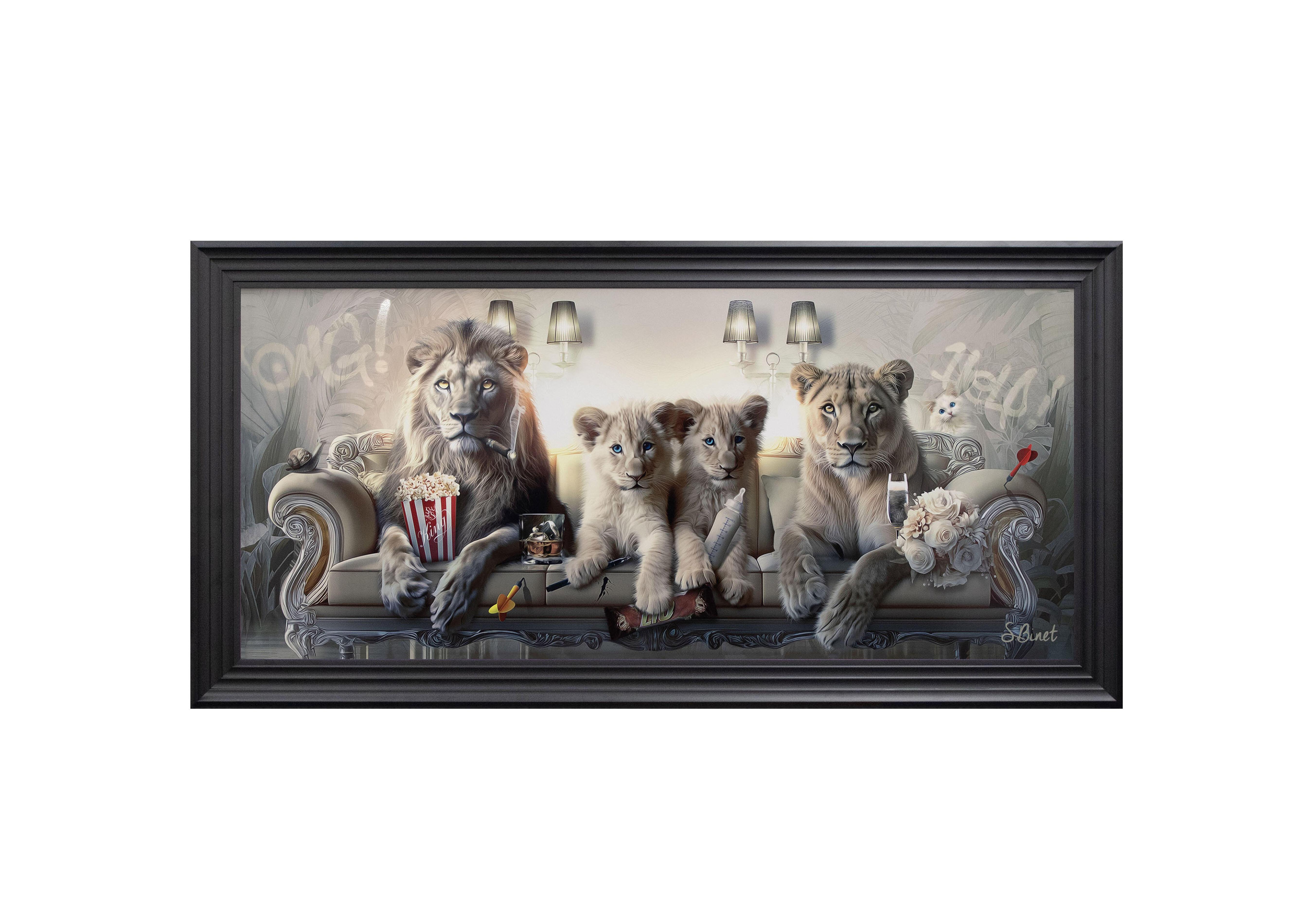 Pano Lion Luxury Framed Picture in  on Furniture Village