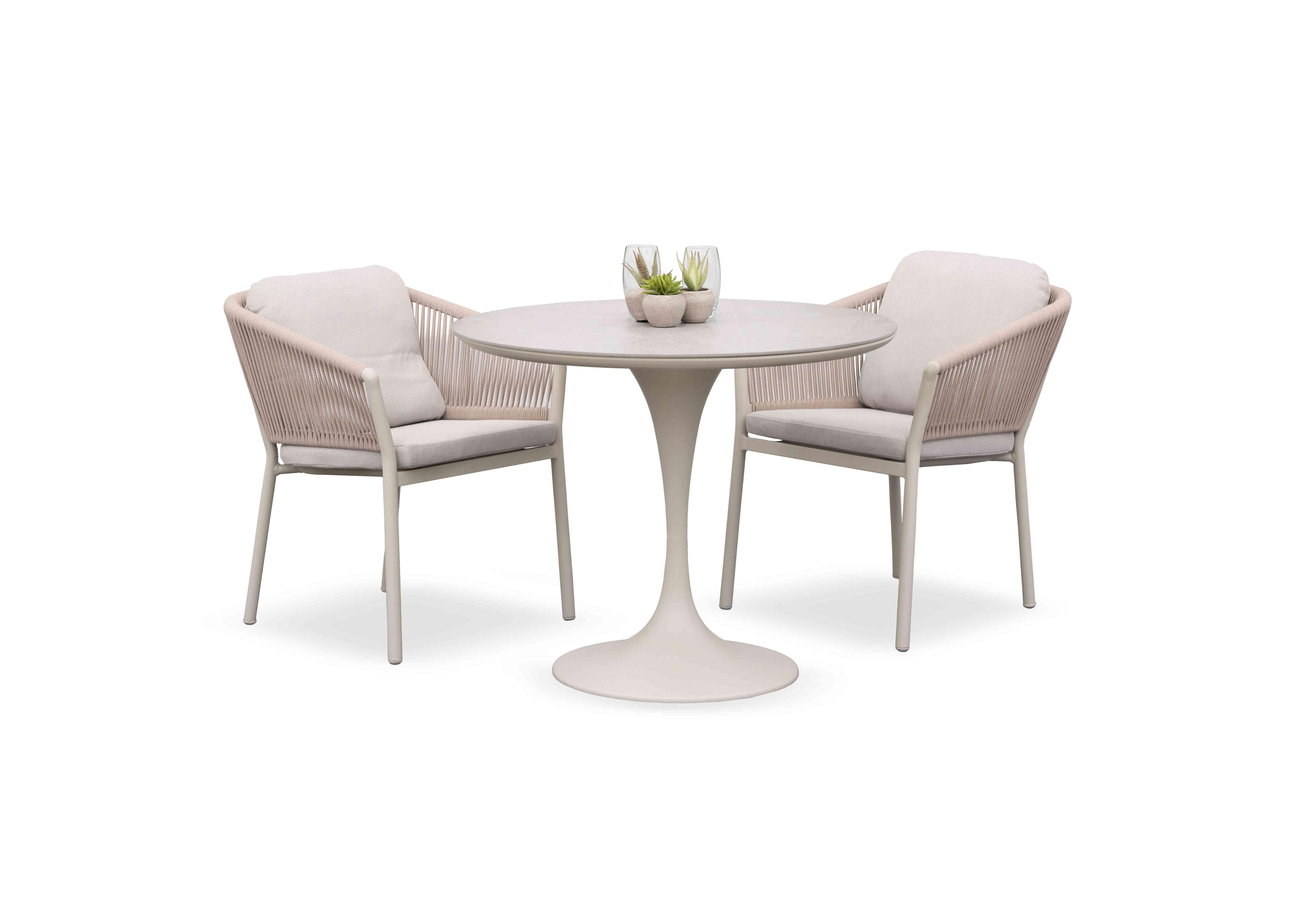 Paso Round Garden Dining Table Bistro Set with 2 Dining Chairs in  on Furniture Village