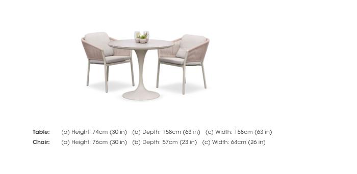 Paso Round Garden Dining Table Bistro Set with 2 Dining Chairs in  on Furniture Village