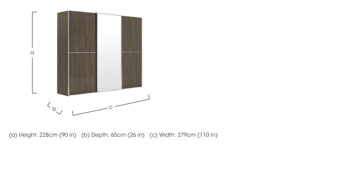 Palazzo 3 Door Sliding Wardrobe with Mirror in  on Furniture Village