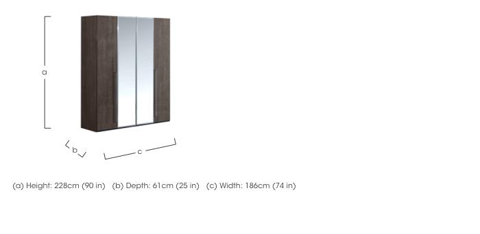Palazzo 4 Door Wardrobe with 2 Mirrors in  on Furniture Village