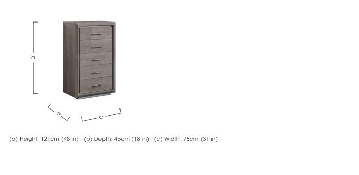 Palazzo 5 Drawer Narrow Chest in  on Furniture Village