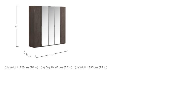 Palazzo 5 Door Wardrobe with 3 Mirrors in  on Furniture Village