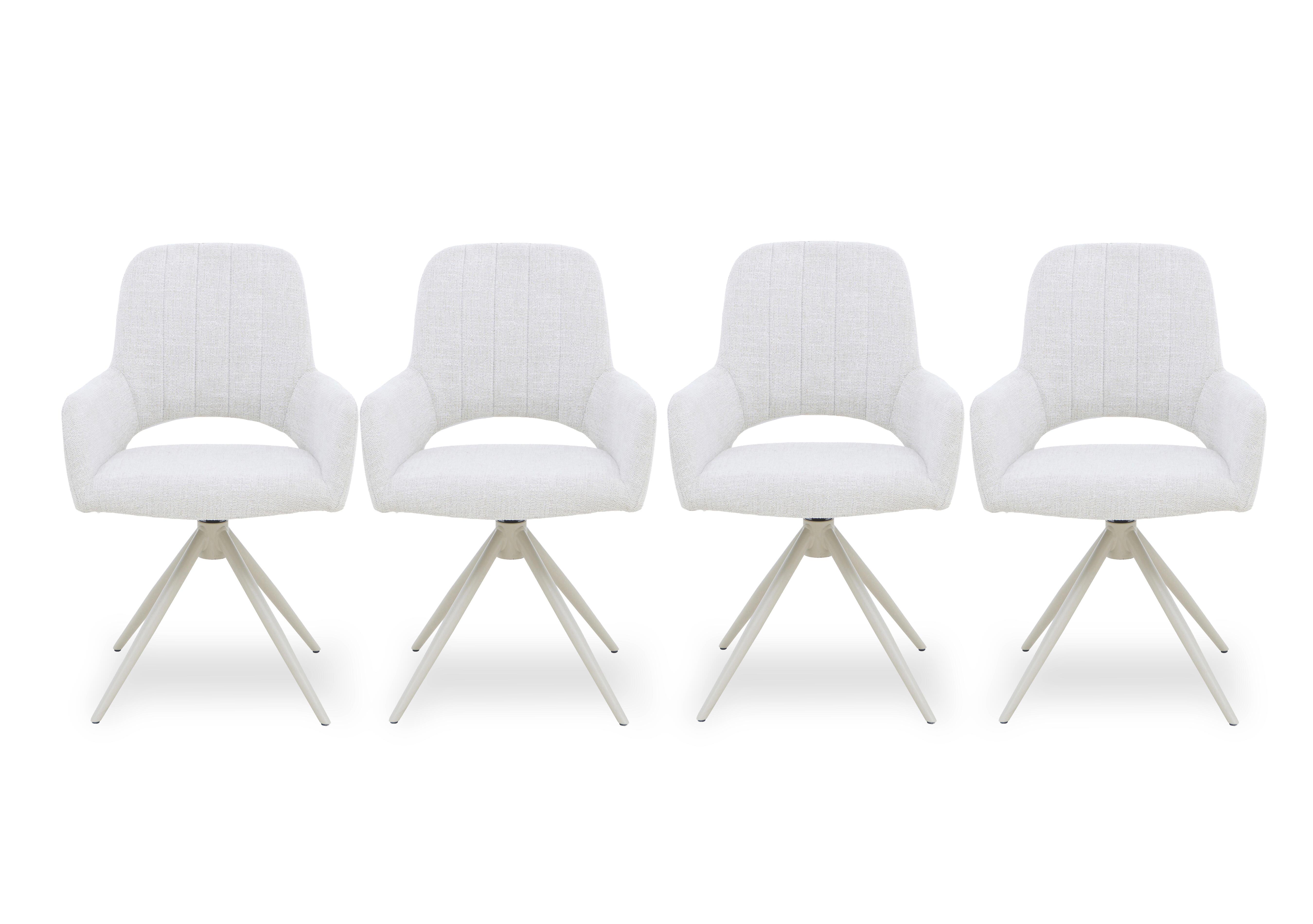 Pebble Set of 4 Swivel Dining Arm Chairs in  on Furniture Village