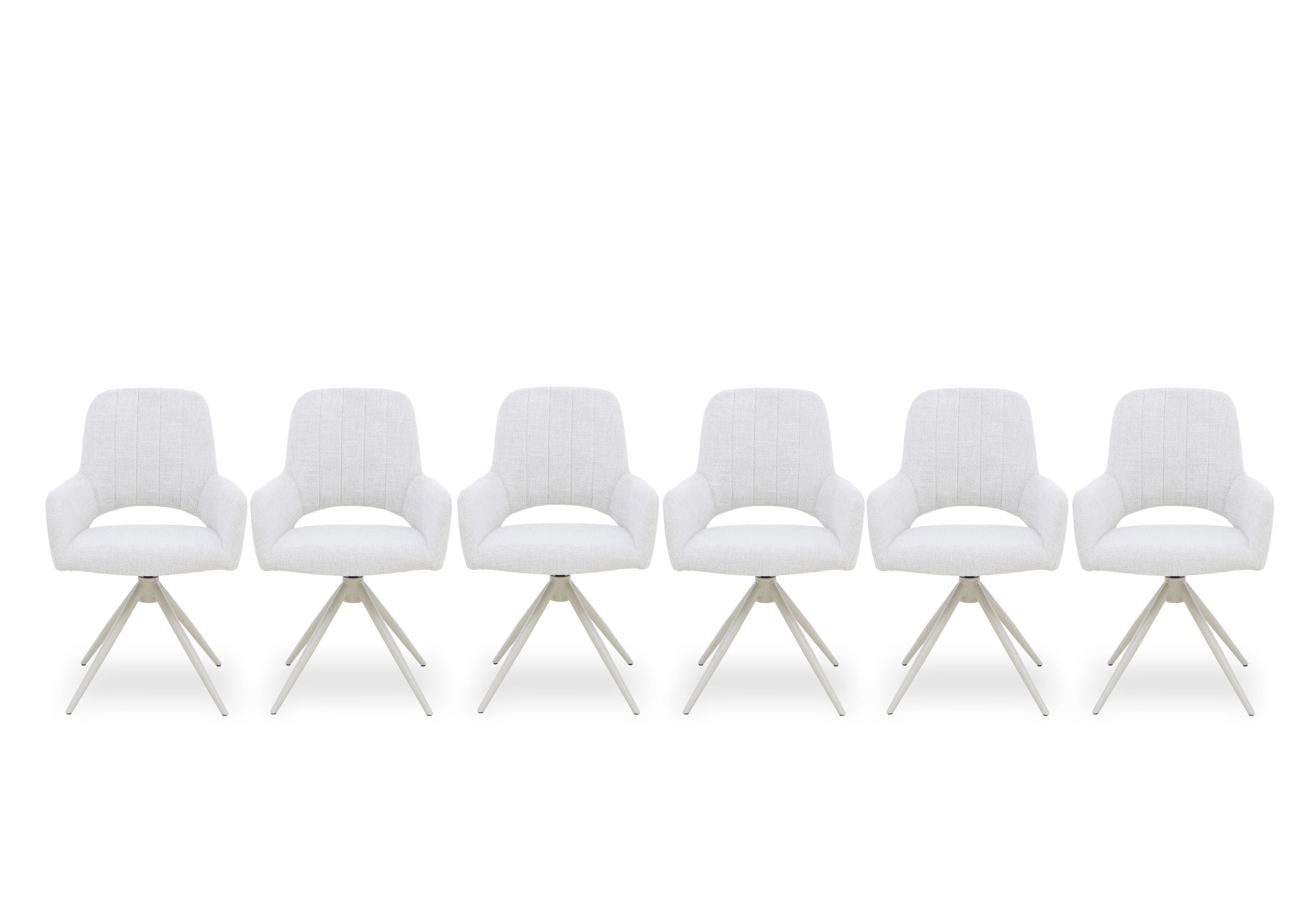 Pebble Set of 6 Swivel Dining Arm Chairs in  on Furniture Village