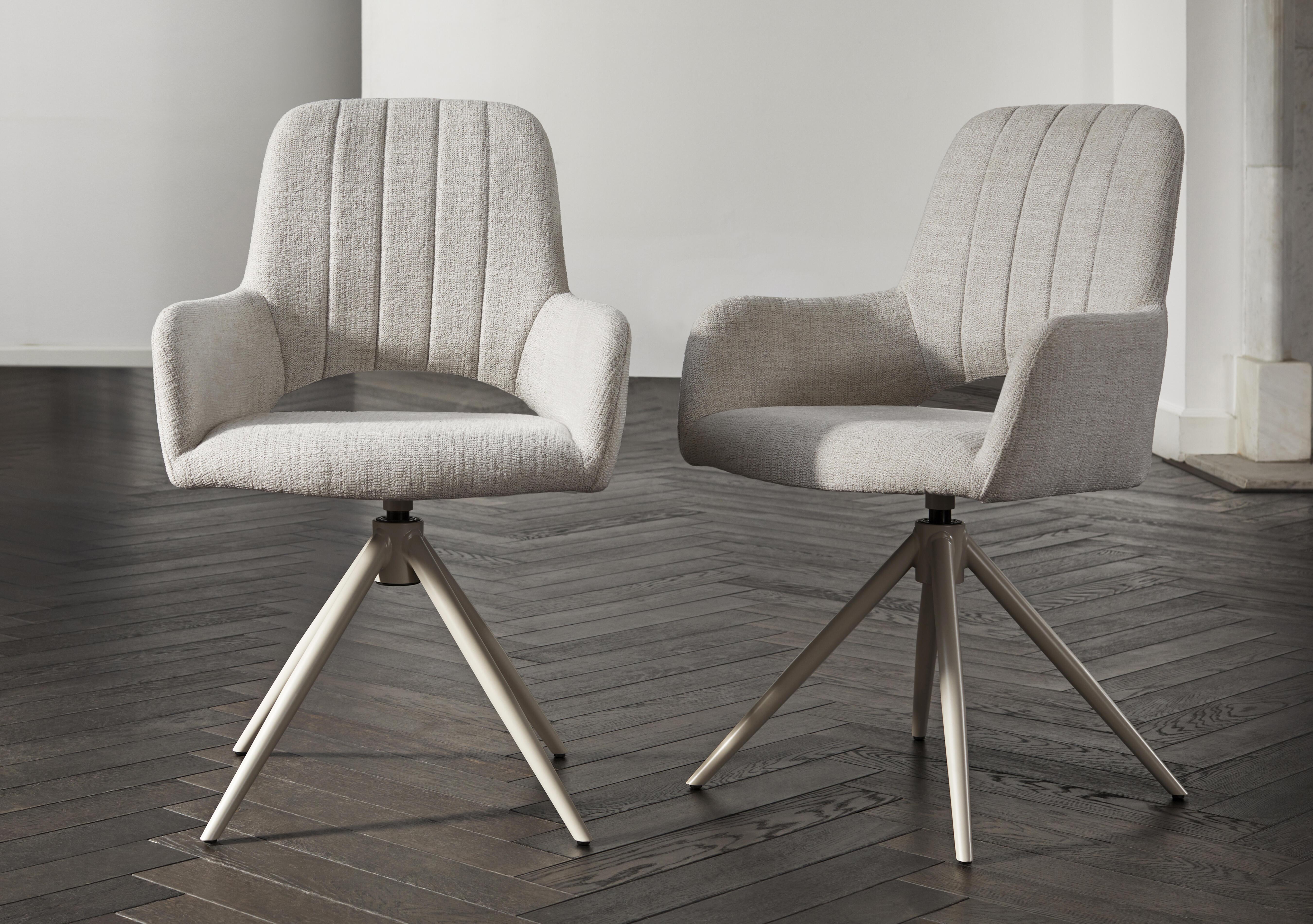 Pebble Set of 6 Swivel Dining Arm Chairs in  on Furniture Village