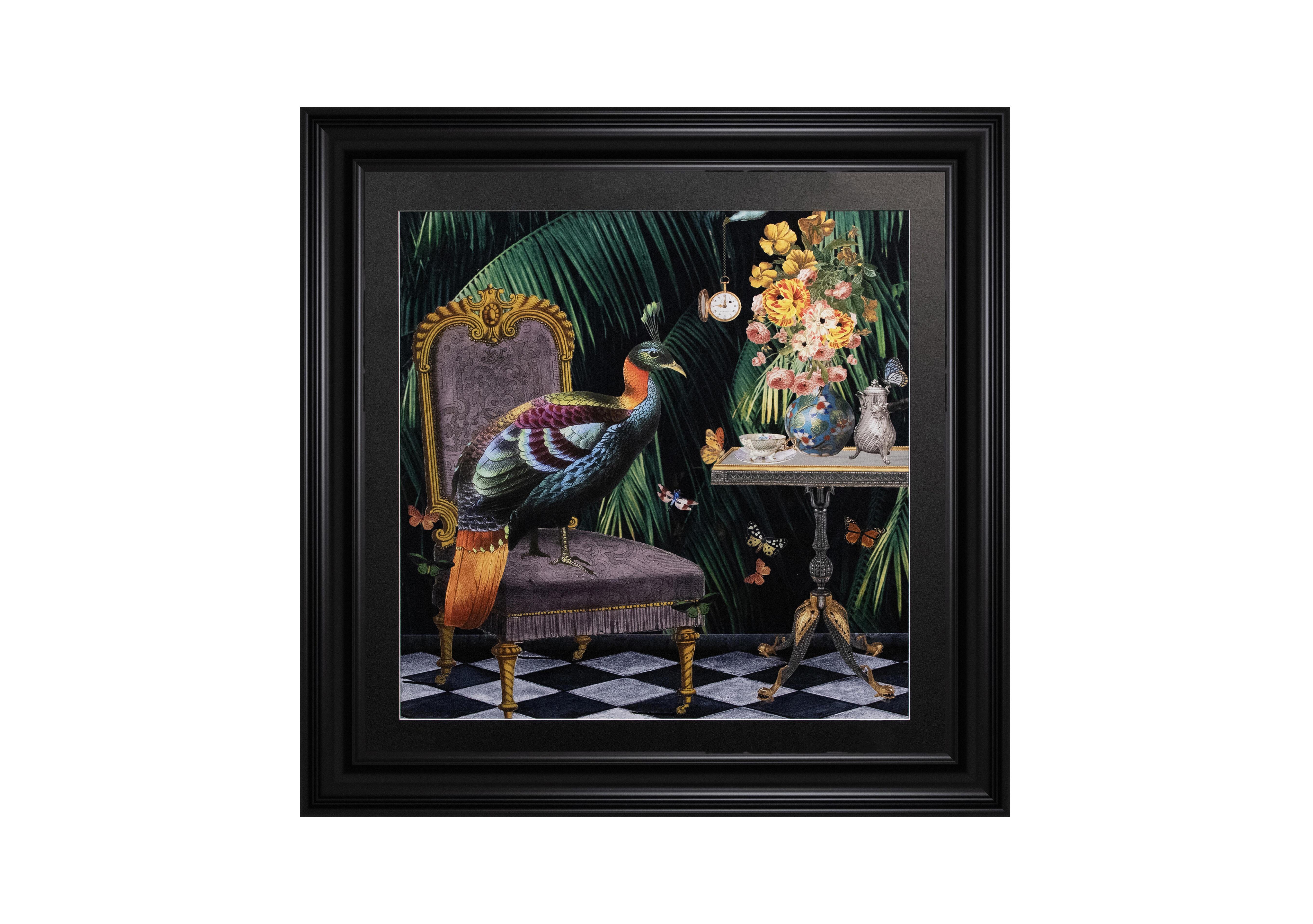 Peacock Tea Time Framed Picture in  on Furniture Village
