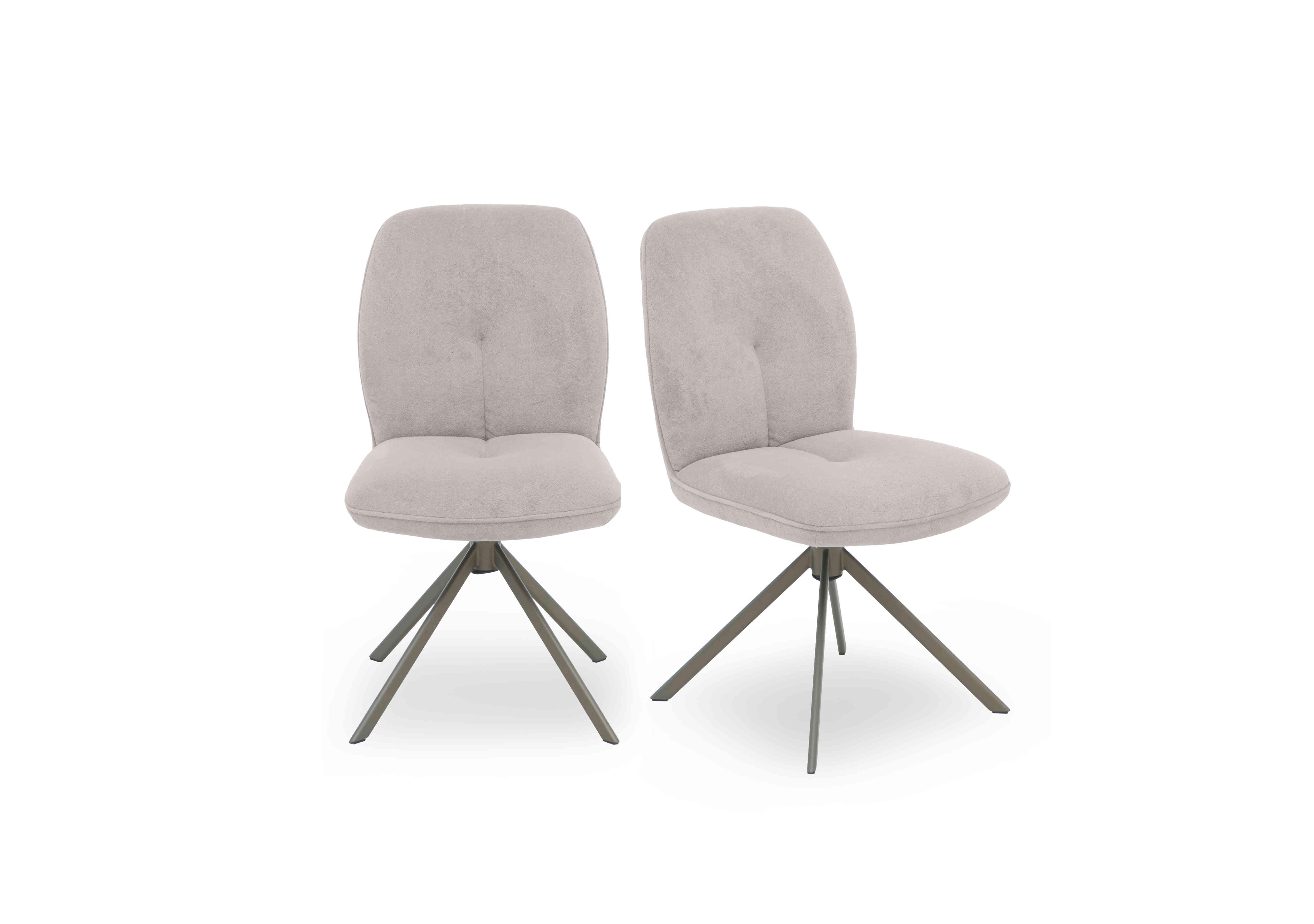 Perla Pair of Swivel Fabric Dining Chairs in  on Furniture Village