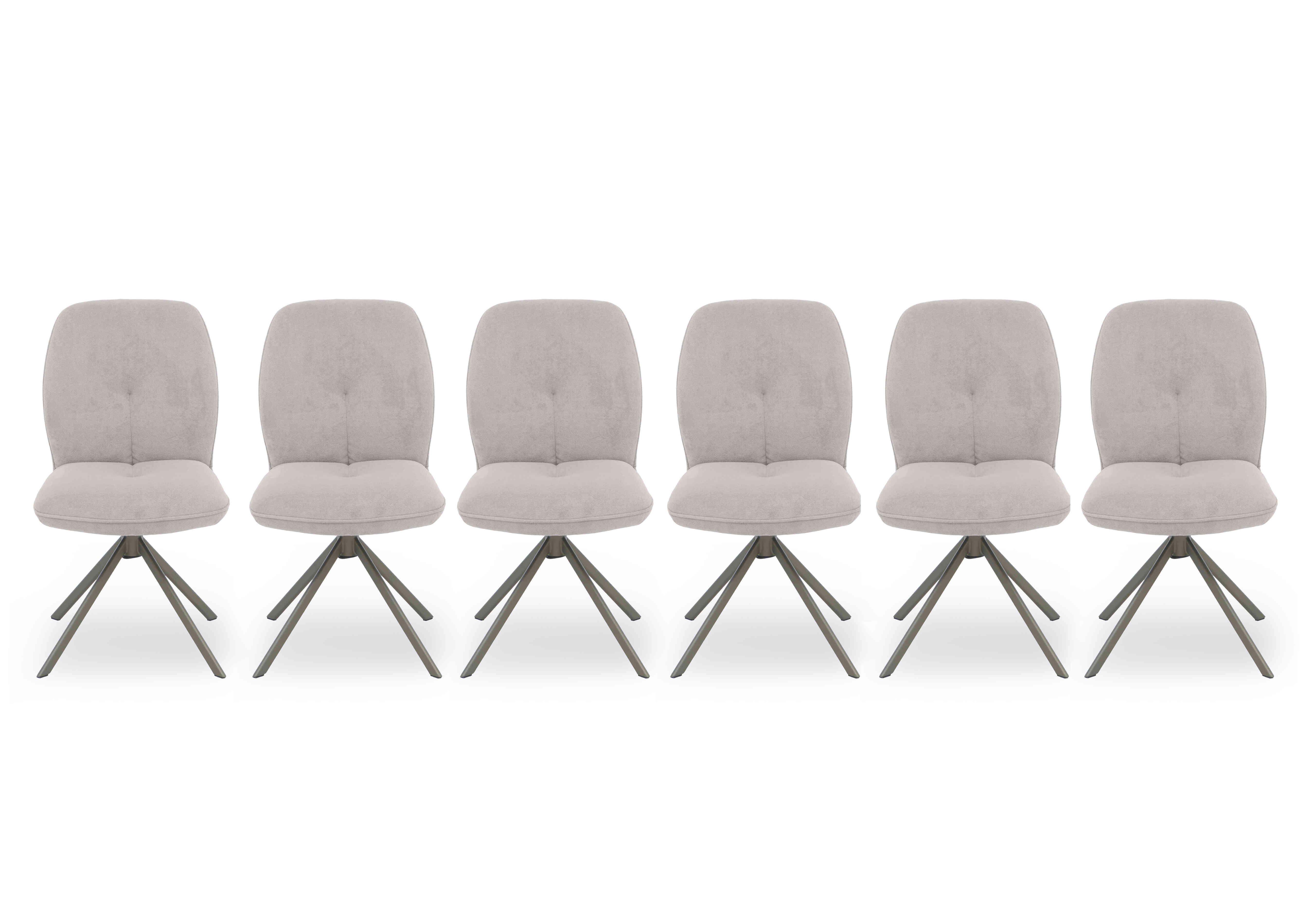 Perla Set of 6 Fabric Swivel Dining Chairs in  on Furniture Village