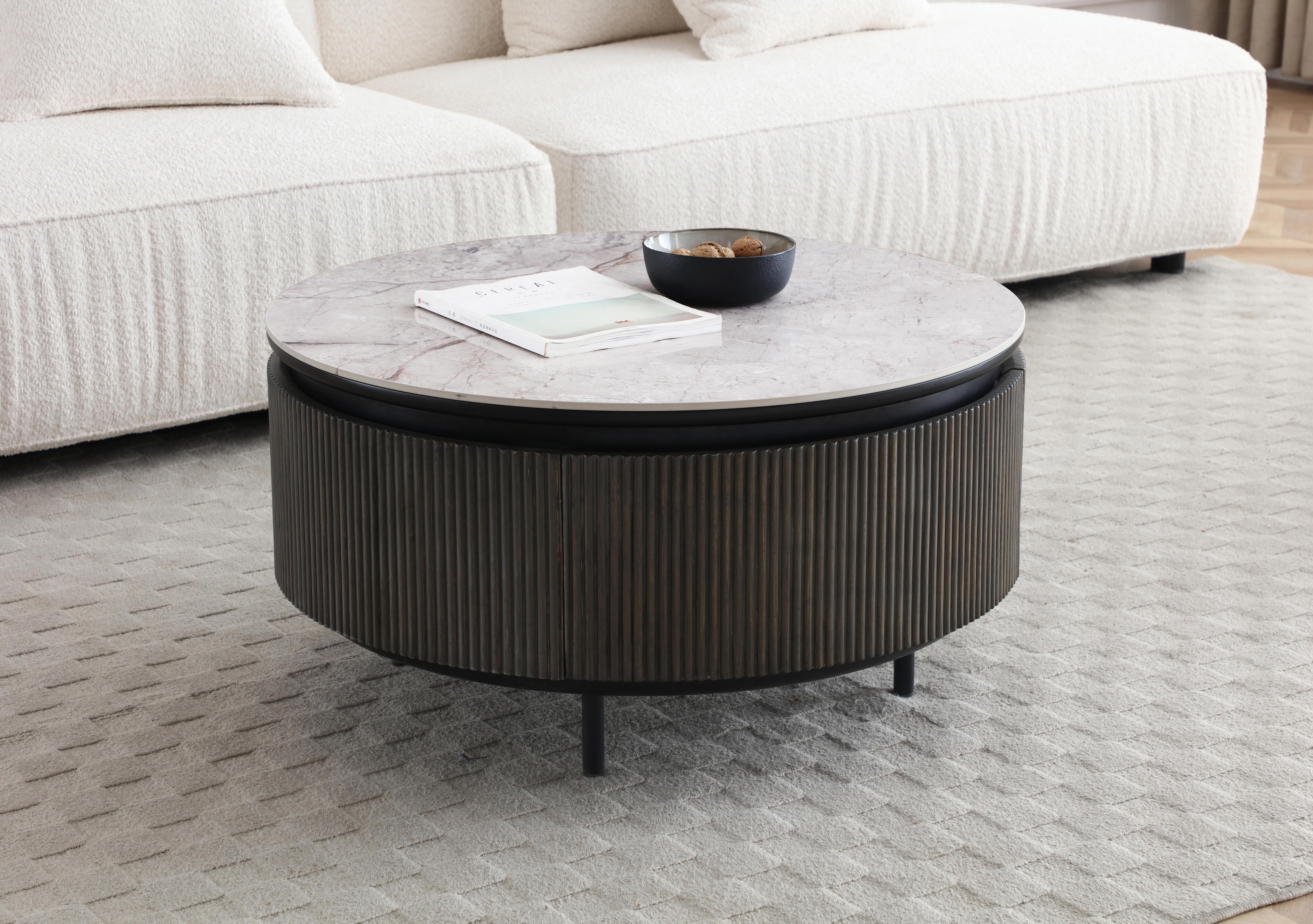 Petra Round Storage Coffee Table in  on Furniture Village