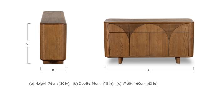 Pien 3 Drawer 4 Door Oak Sideboard in  on Furniture Village