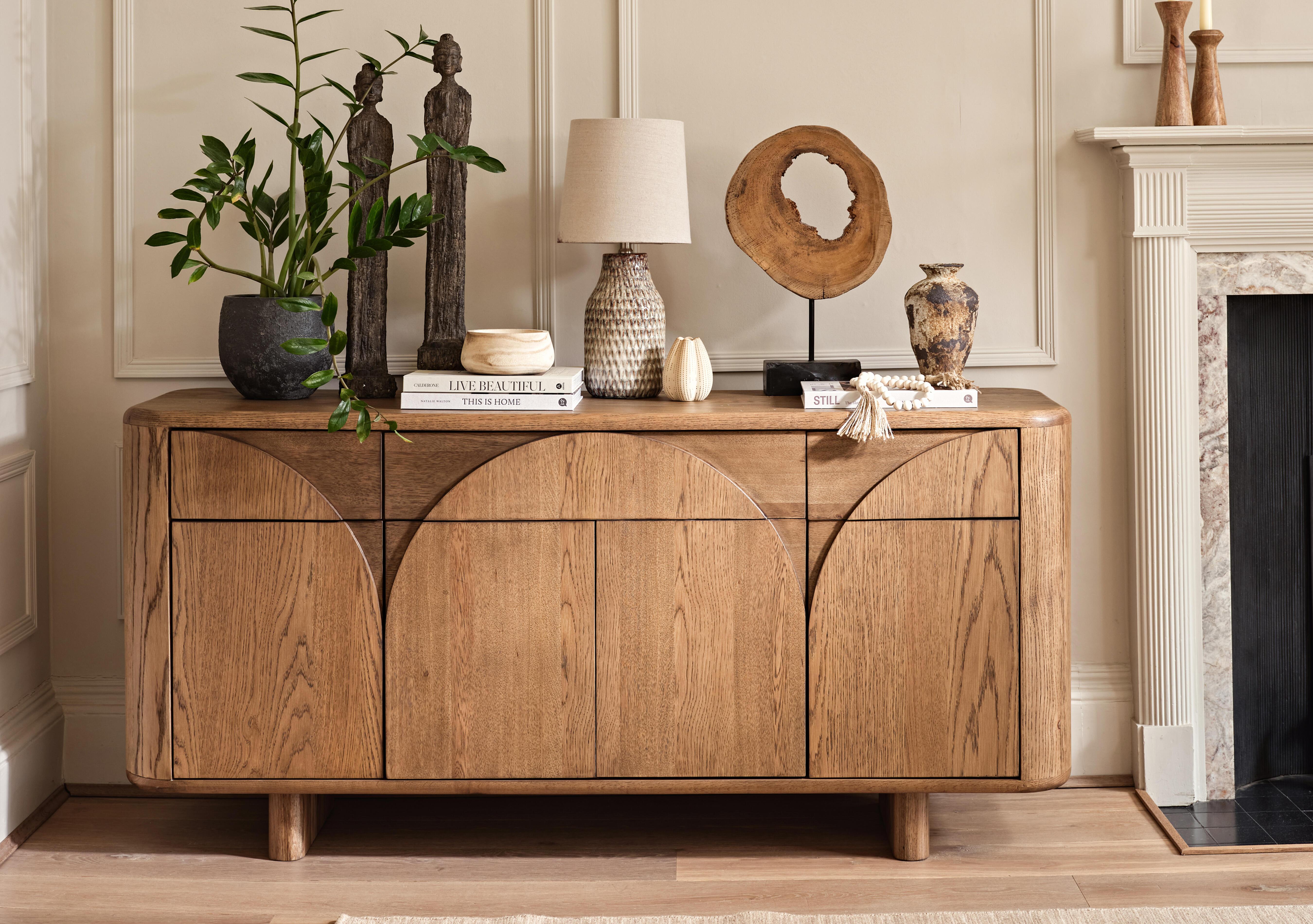Pien 3 Drawer 4 Door Oak Sideboard in  on Furniture Village