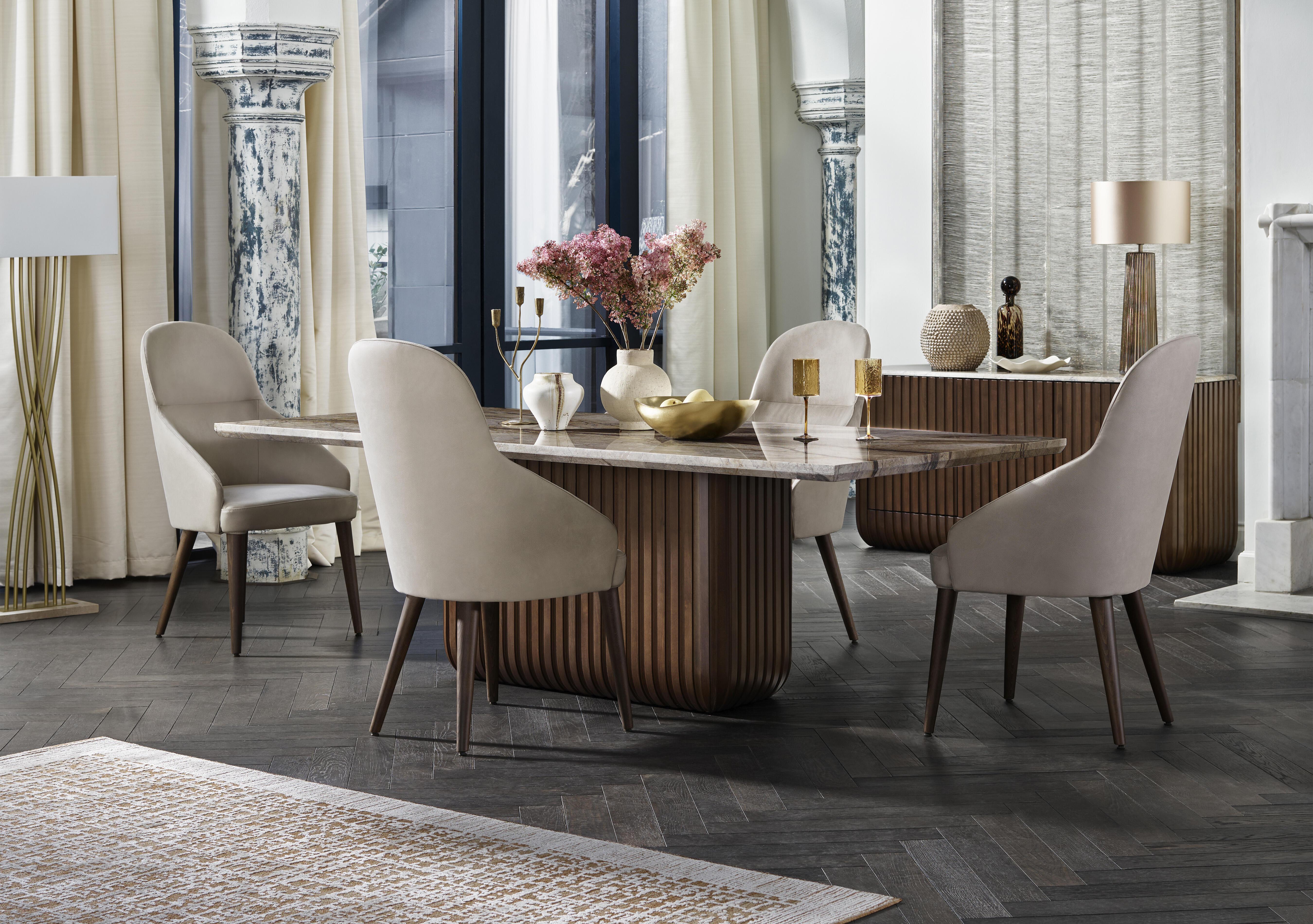 Rigato Dining Table with Waterfall Edge in  on Furniture Village
