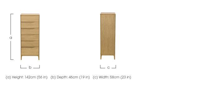 Rimini 6 Drawer Tall Chest in  on Furniture Village