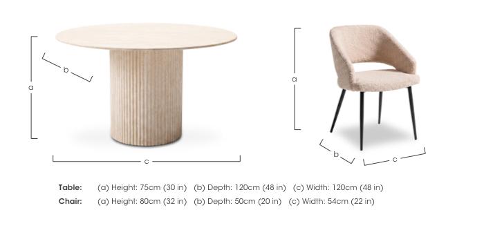 Romeo Round Dining Table and 4 Fabric Dining Chairs in  on Furniture Village