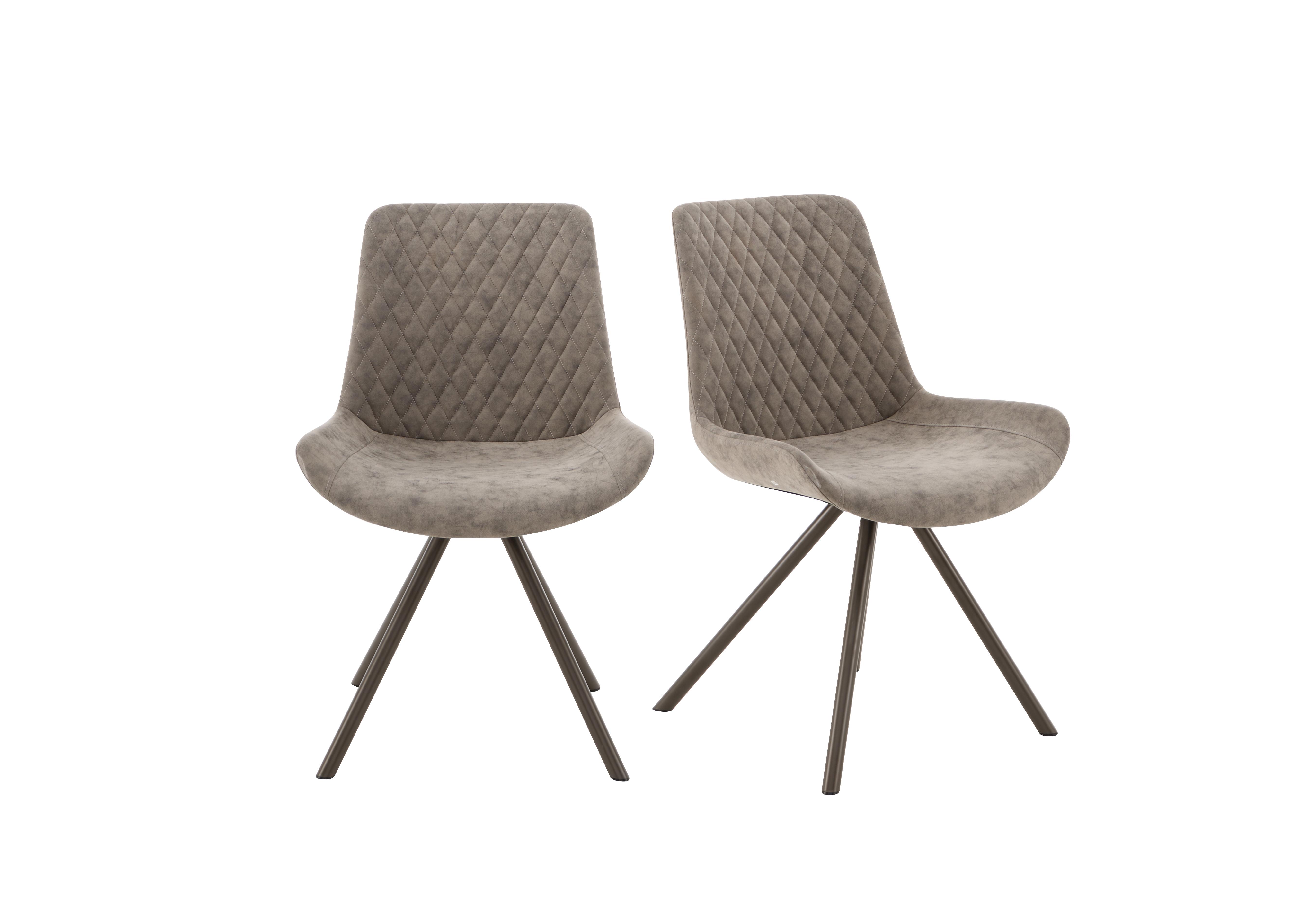 Rocket Pair of Faux Leather Dining Chairs in  on Furniture Village