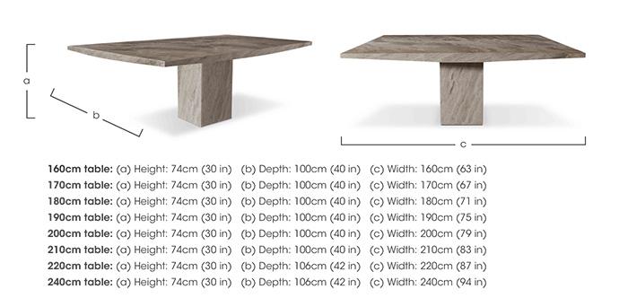 Rome Rectangular Dining Table with Boat Edges in  on Furniture Village