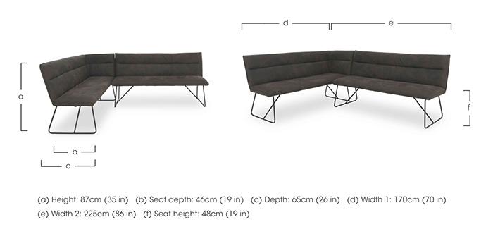 Ruben Faux Suede Left Hand Facing Corner Dining Bench in  on Furniture Village