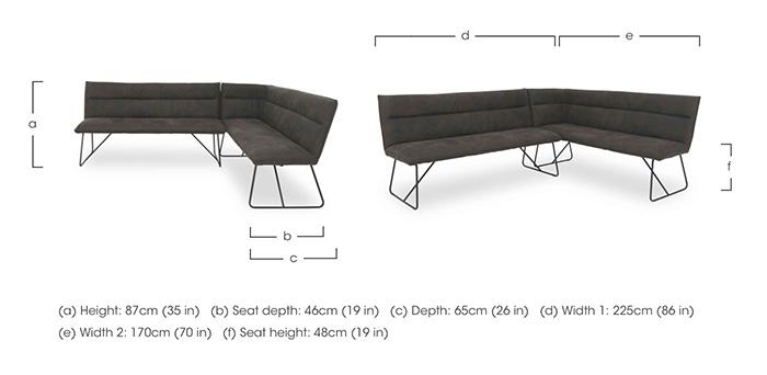 Ruben Faux Suede Right Hand Facing Corner Dining Bench in  on Furniture Village