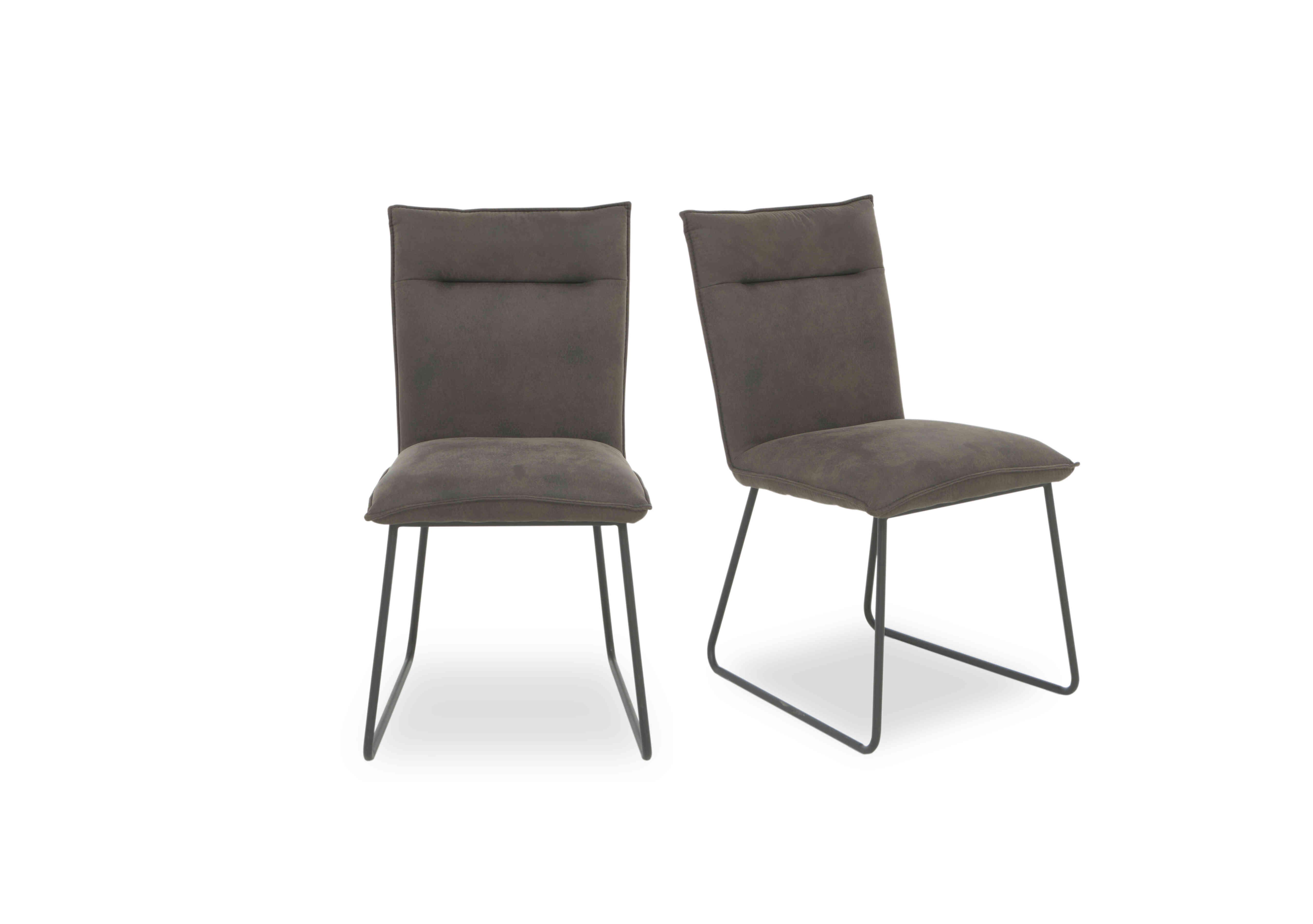 Ruben Pair of Faux Suede Dining Chairs in  on Furniture Village