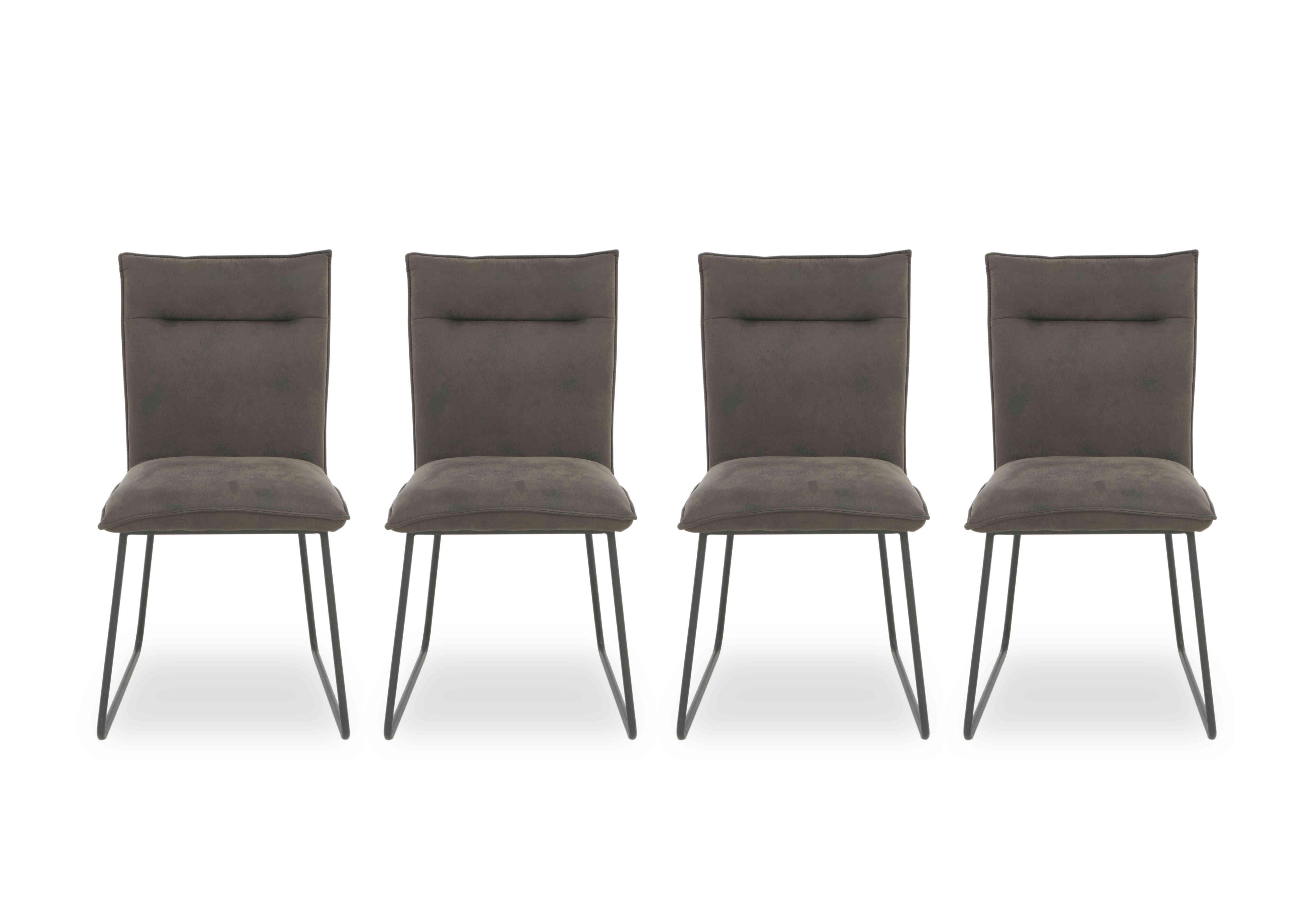 Ruben Set 4 of Faux Suede Dining Chairs in  on Furniture Village
