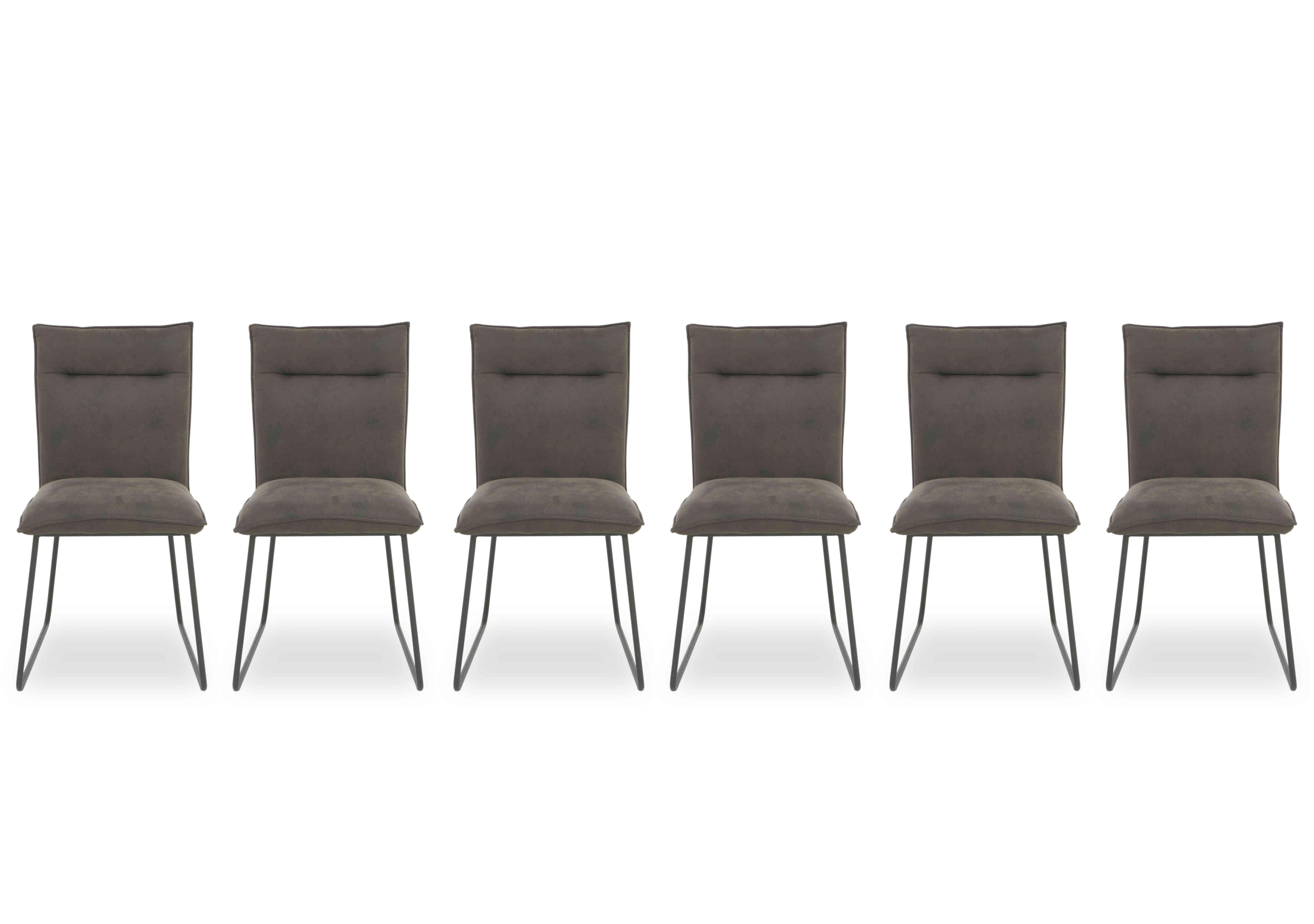 Ruben Set 6 of Faux Suede Dining Chairs in  on Furniture Village