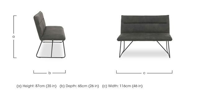 Ruben Faux Suede Small High Back Dining Bench in  on Furniture Village