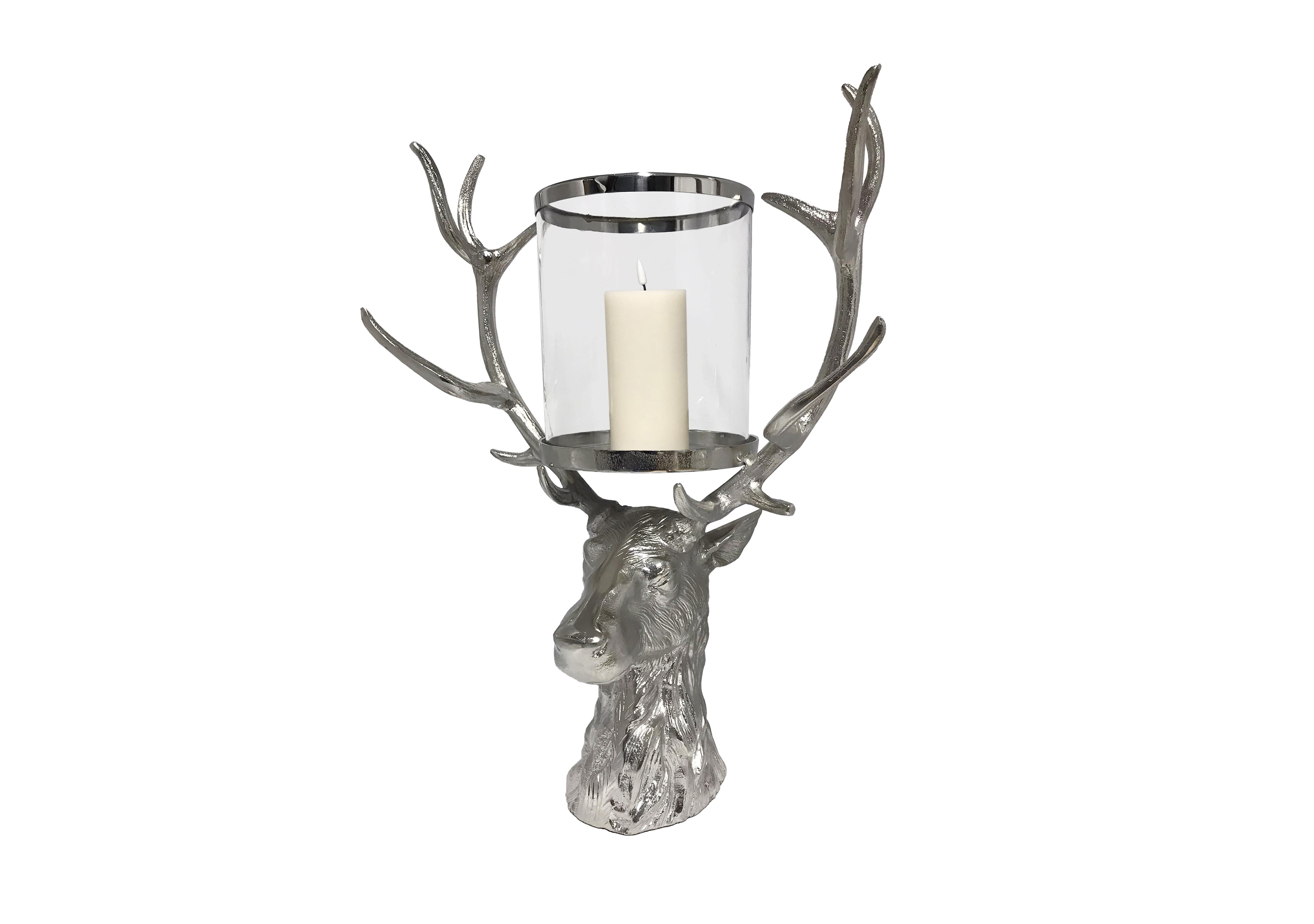 New Forest Stag Lantern with LED Candle in  on Furniture Village