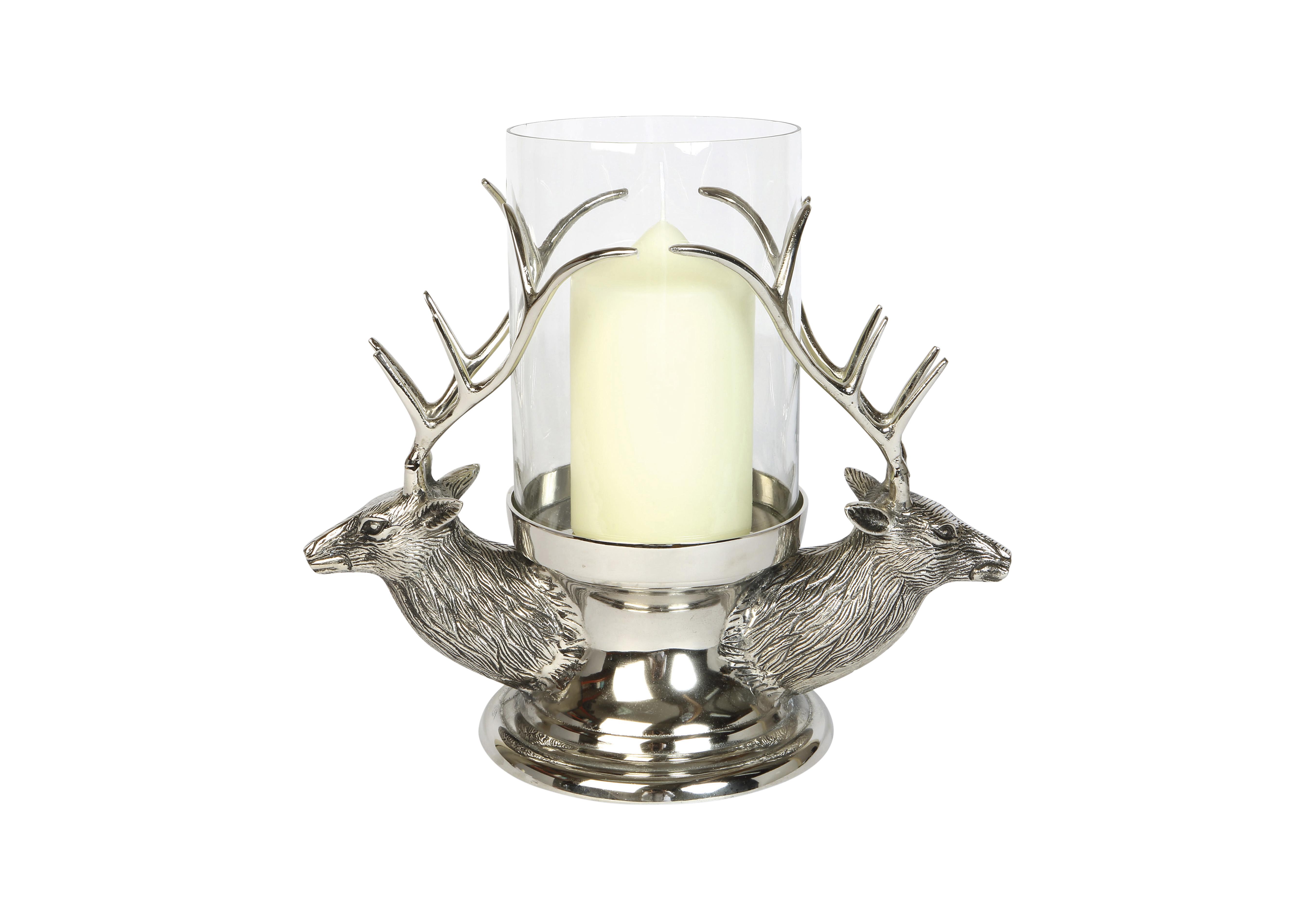 Stag Head Hurricane Lantern in  on Furniture Village