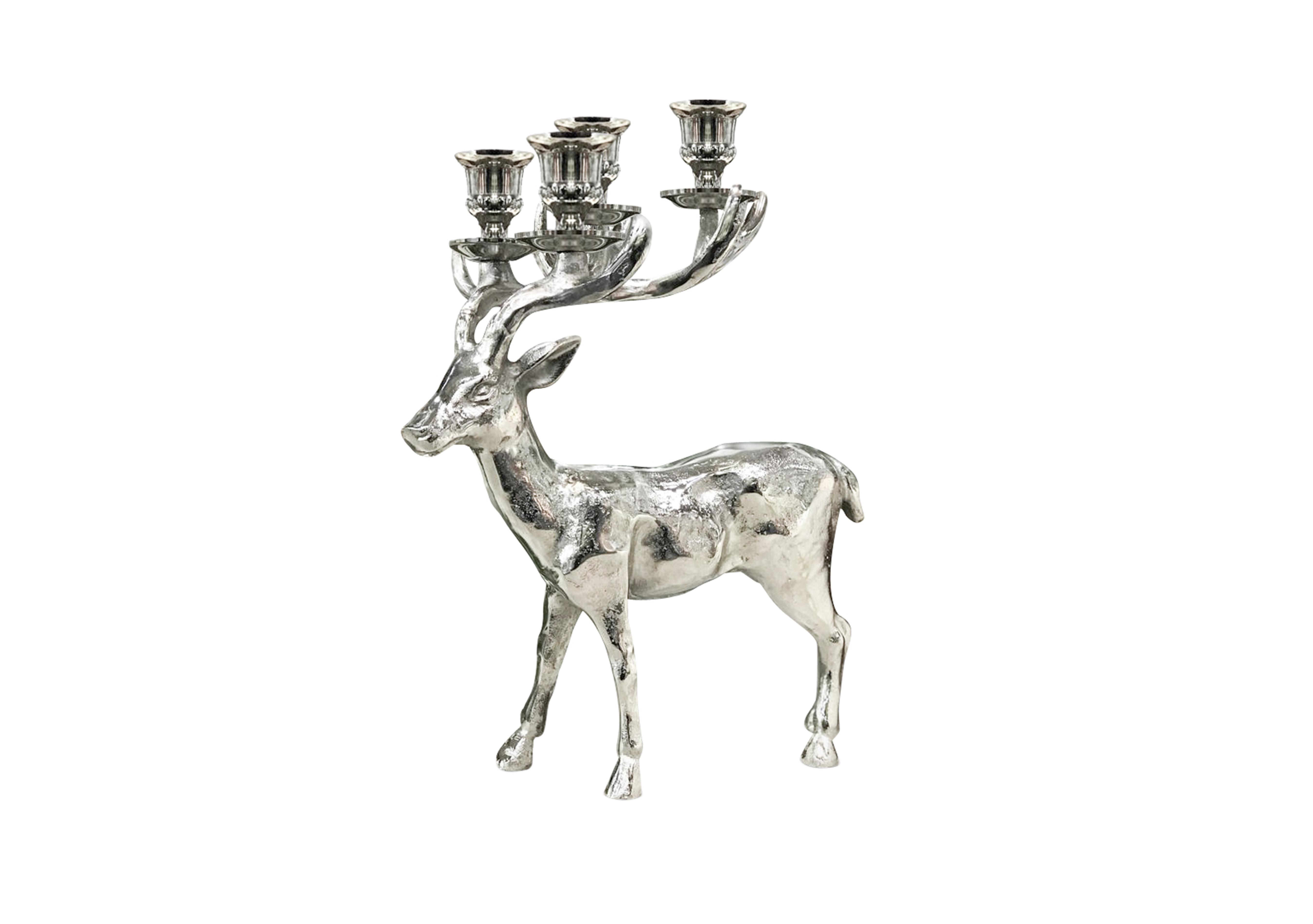 Standing Stag Four Taper Candle Holder in  on Furniture Village