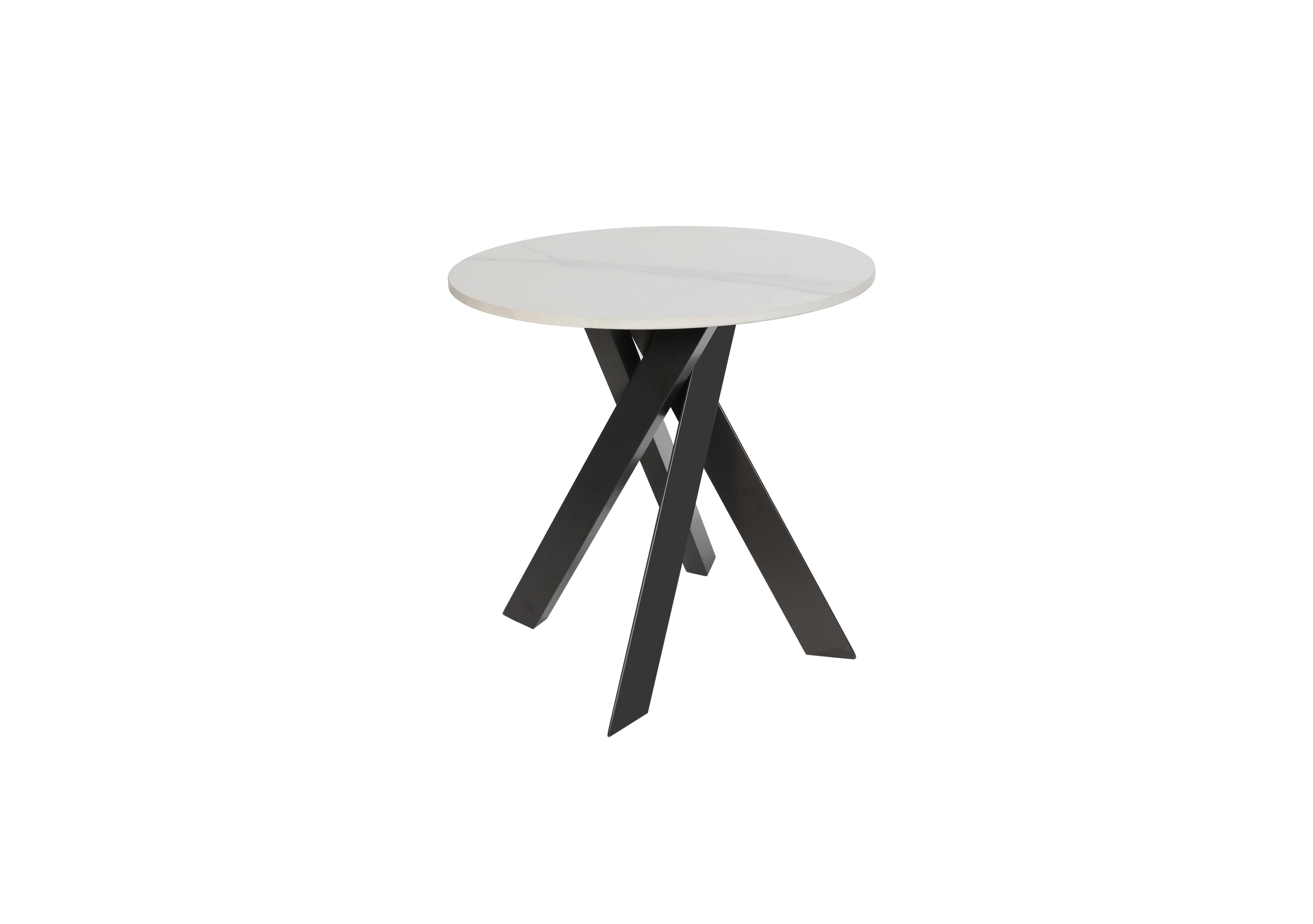 Samurai Round Lamp Table with White Ceramic Top in  on Furniture Village