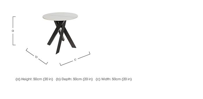 Samurai Round Lamp Table with White Ceramic Top in  on Furniture Village