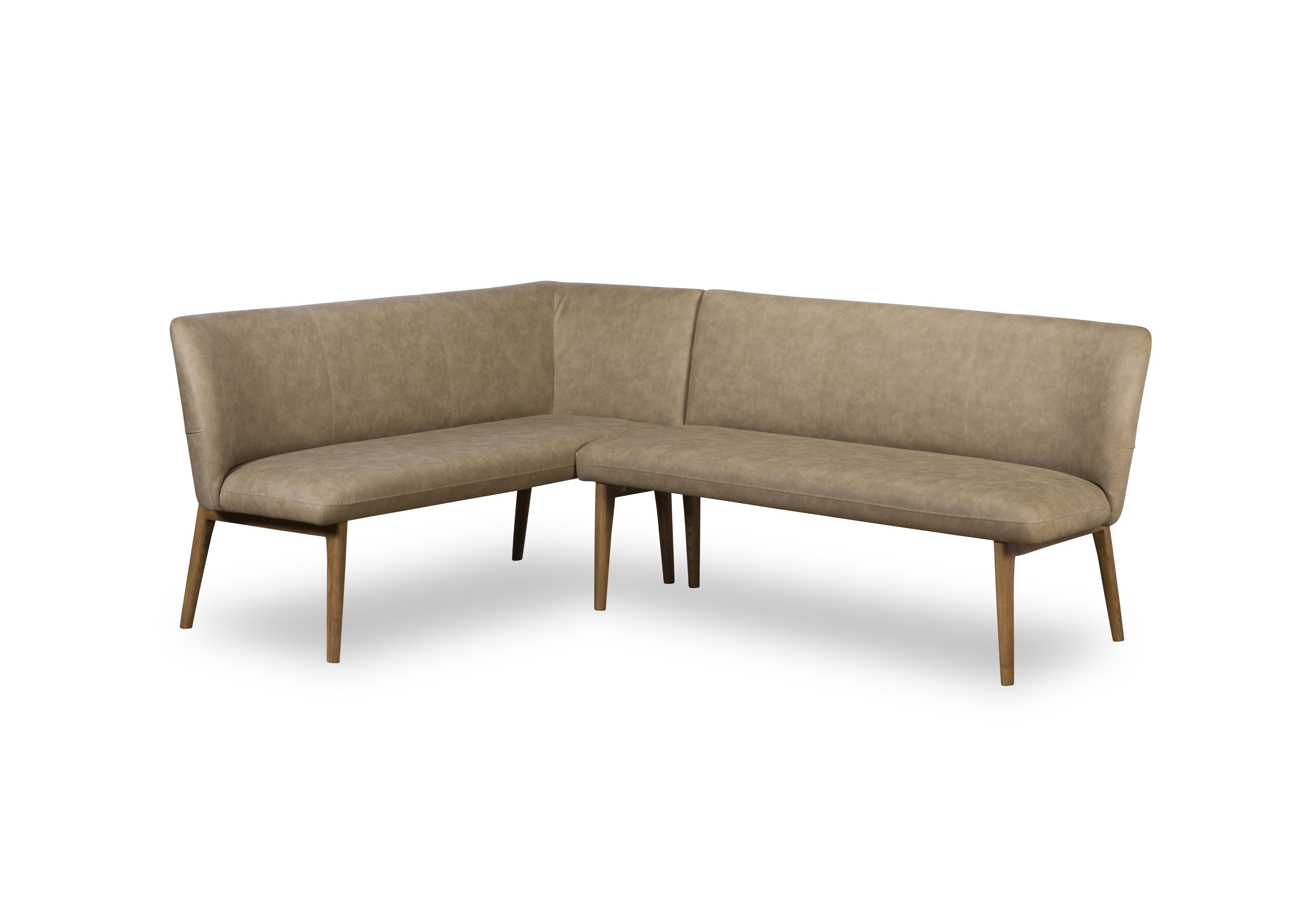 Sansa Faux Leather Left Hand Facing Corner Dining Bench with Wooden Legs in  on Furniture Village