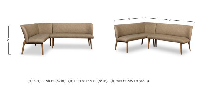 Sansa Faux Leather Left Hand Facing Corner Dining Bench with Wooden Legs in  on Furniture Village