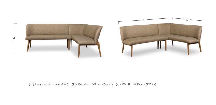 Sansa Faux Leather Right Hand Facing Corner Dining Bench with Wooden Legs in  on Furniture Village