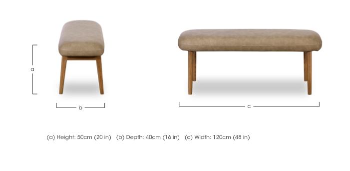 Sansa Faux Leather Standard Dining Bench with Wooden Legs in  on Furniture Village