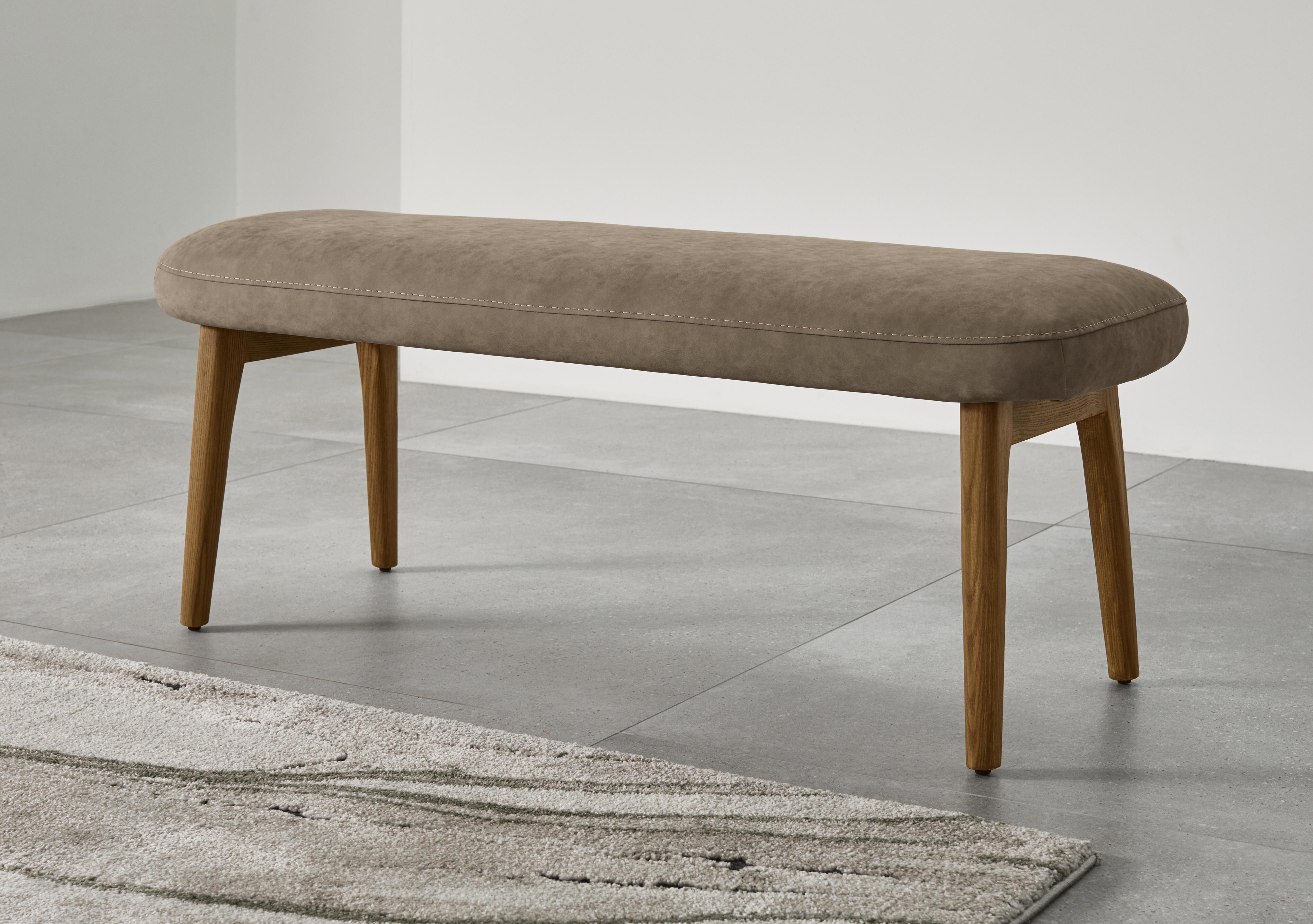Sansa Faux Leather Standard Dining Bench with Wooden Legs in  on Furniture Village