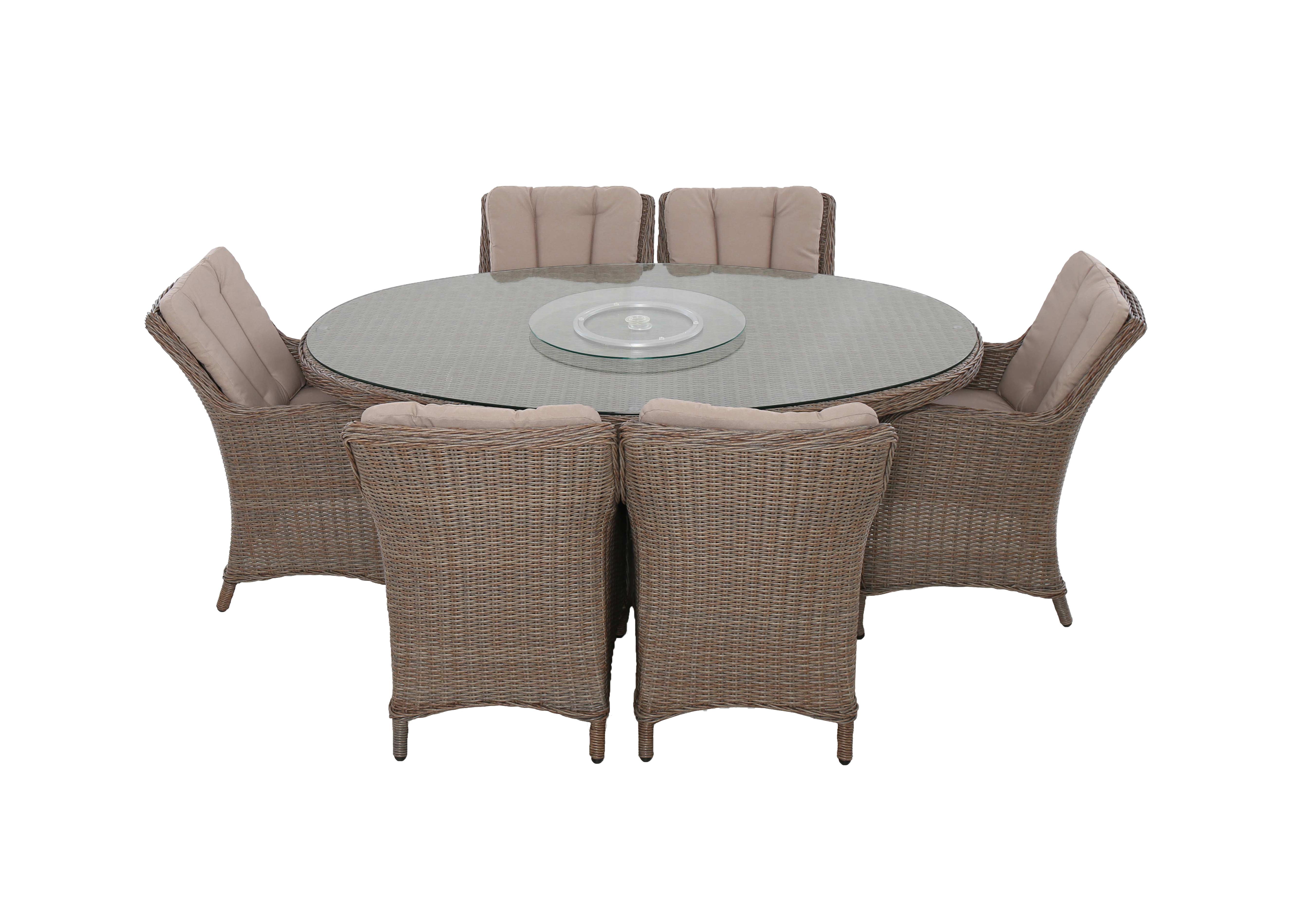Sicily 6 Seat Oval Dining Set with Lazy Susan and Parasol in  on Furniture Village