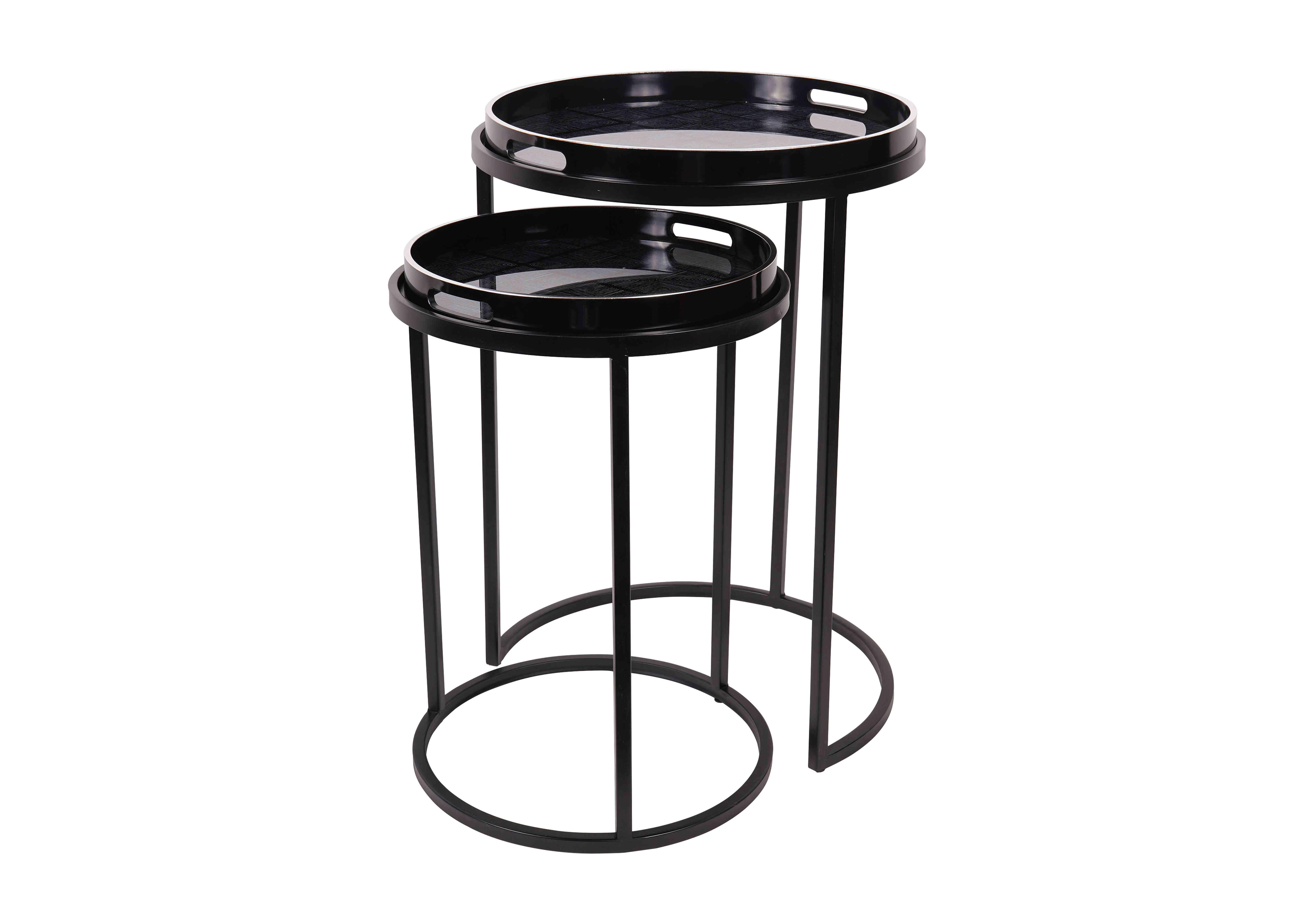 Squares Pattern Set of 2 Tray Tables in  on Furniture Village