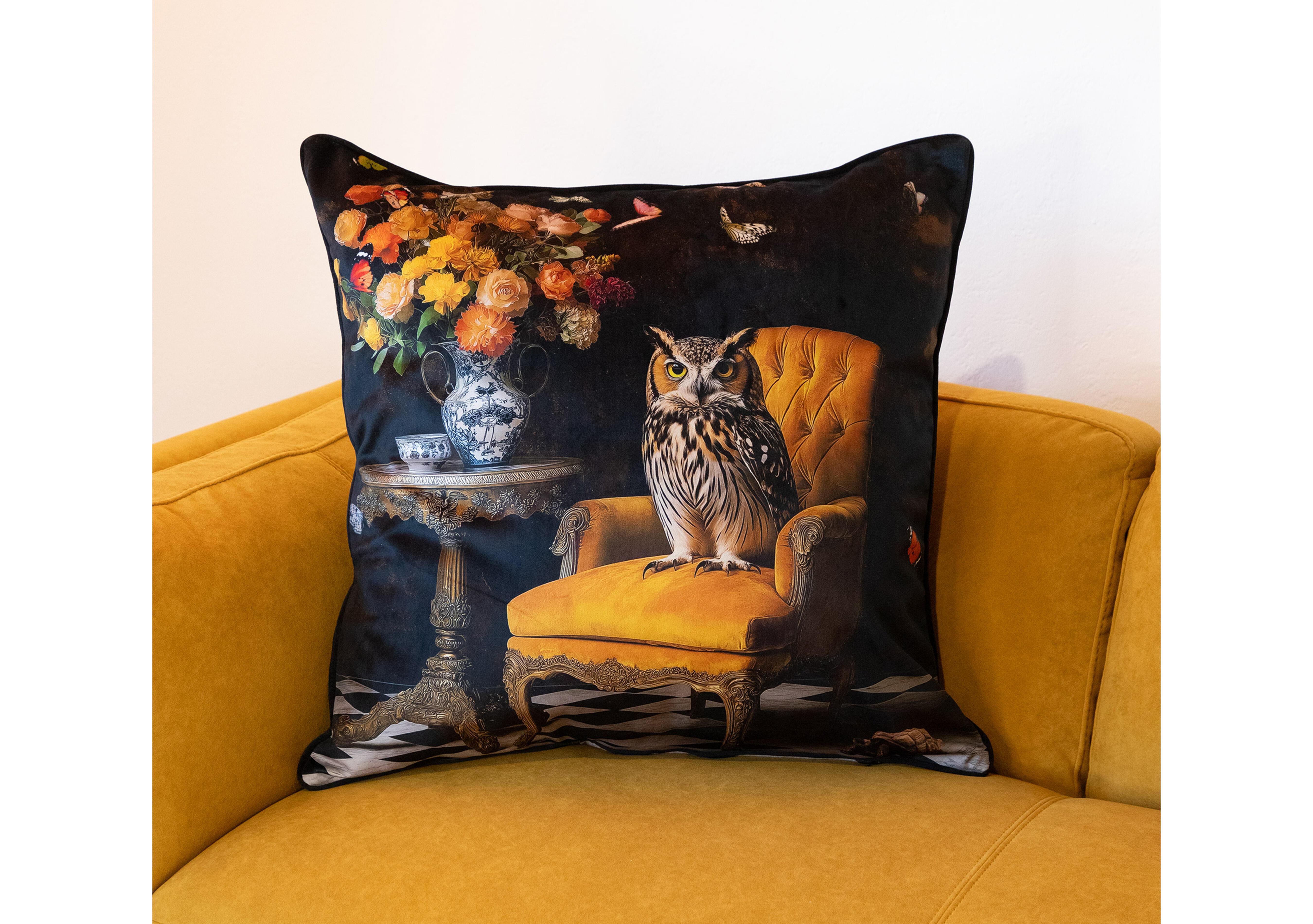 Stately Owl Cushion in  on Furniture Village