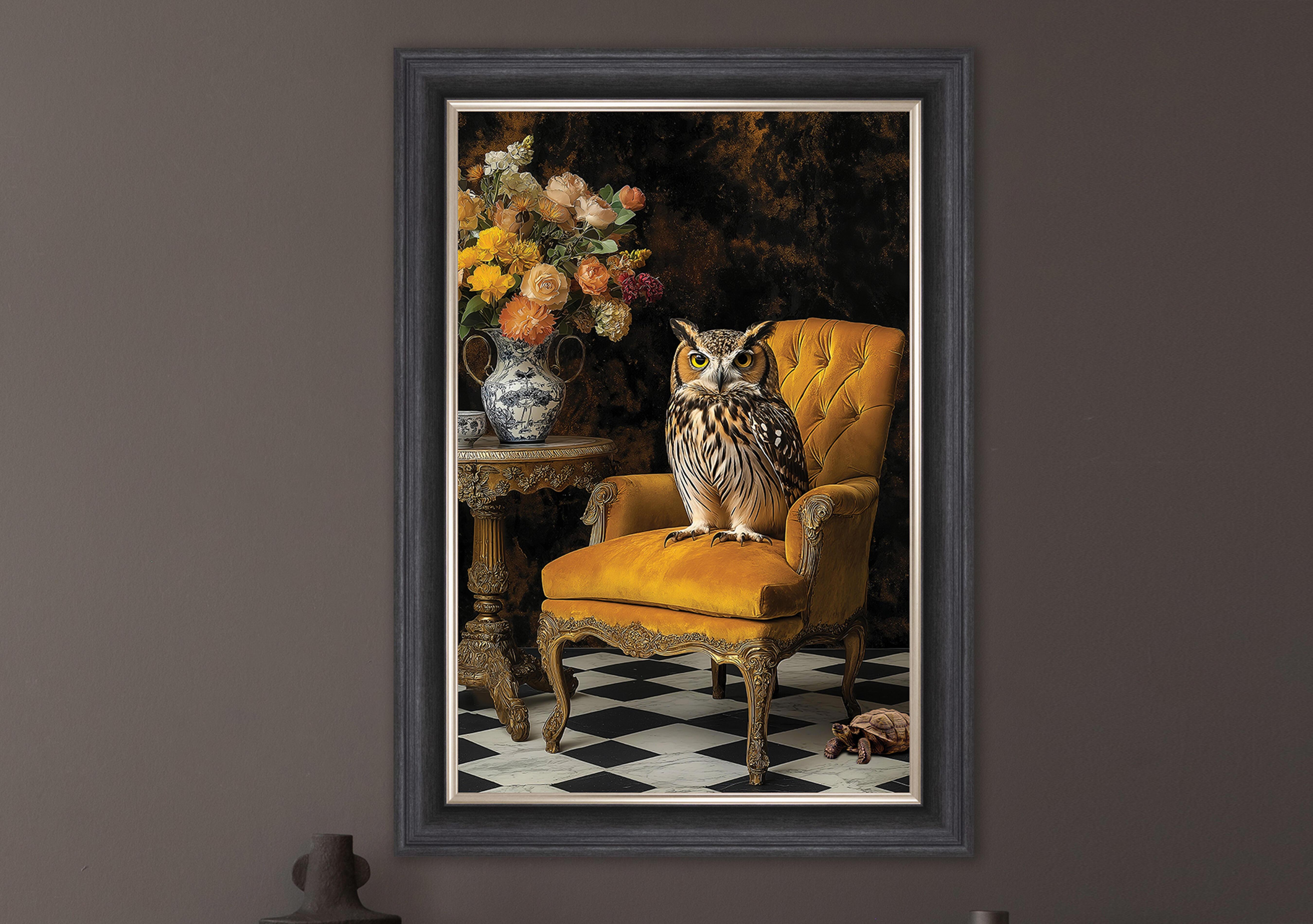 Stately Owl Framed Picture in  on Furniture Village