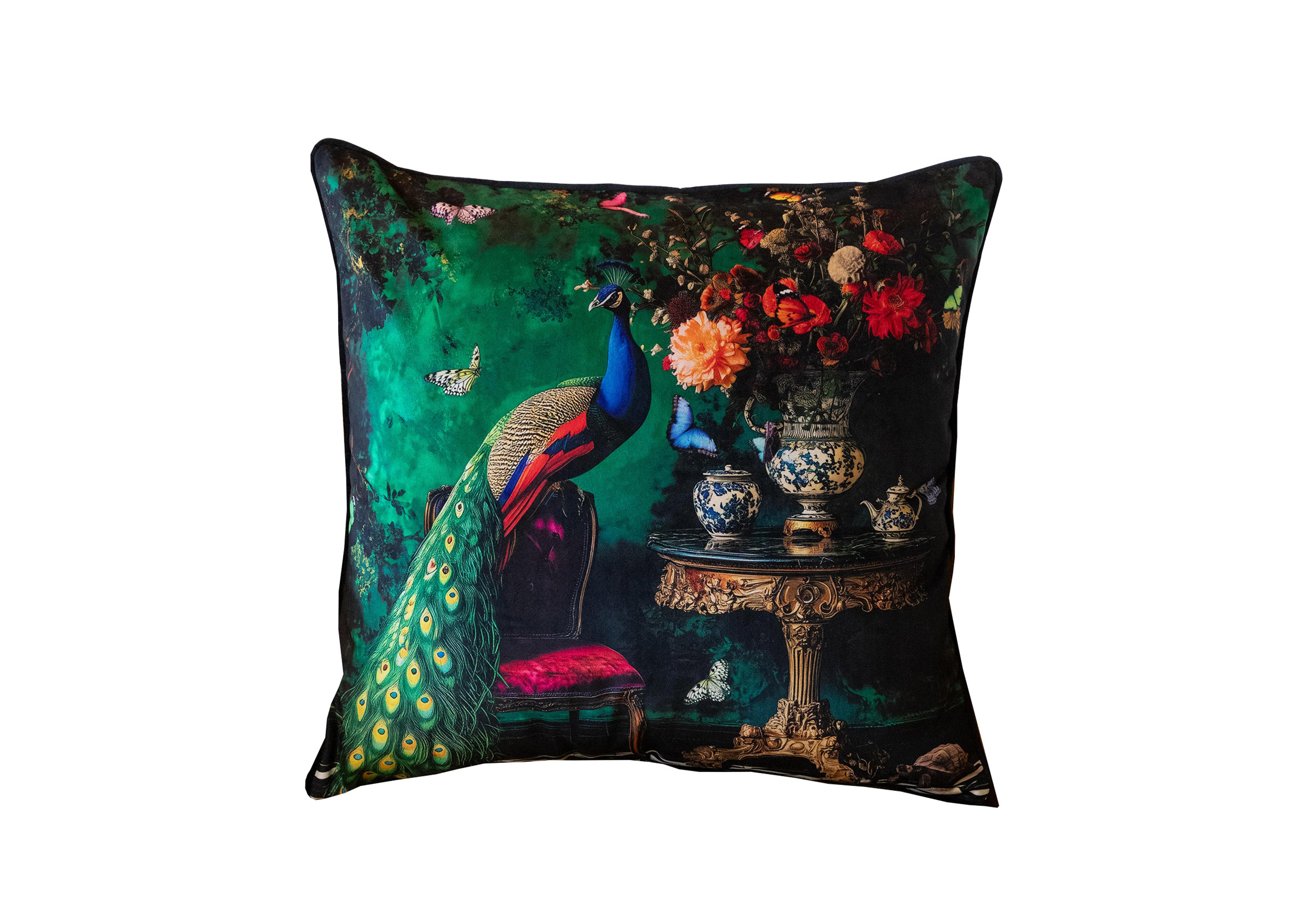 Stately Home Peacock Cushion in  on Furniture Village