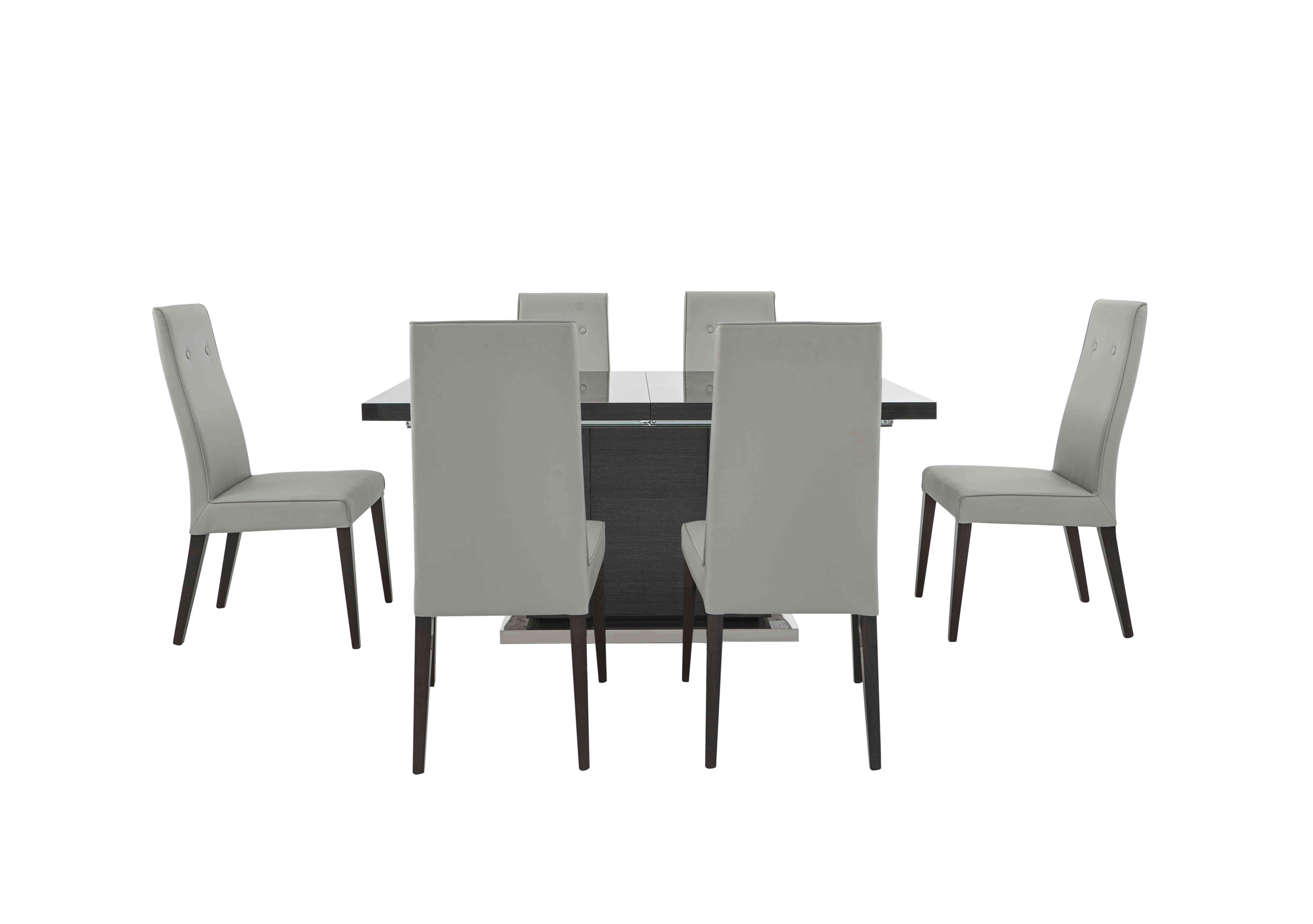 St Moritz Extending Dining Table and 6 Faux Leather Dining Chairs in  on Furniture Village